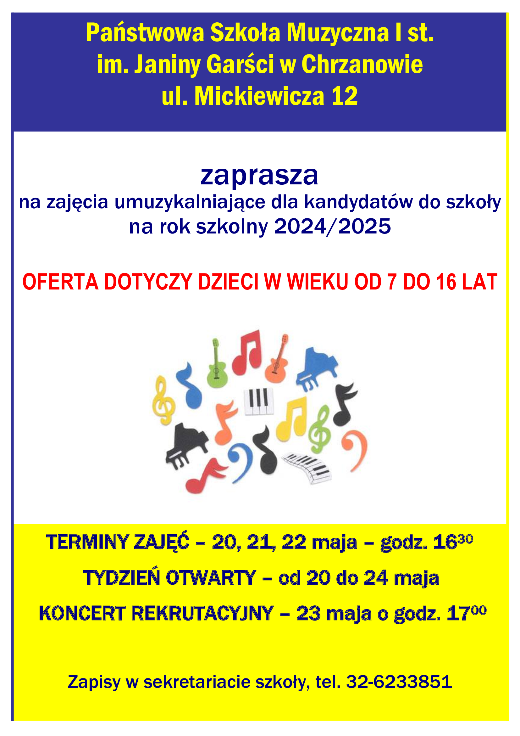 Afisz rekrutacyjny - dni otwarte