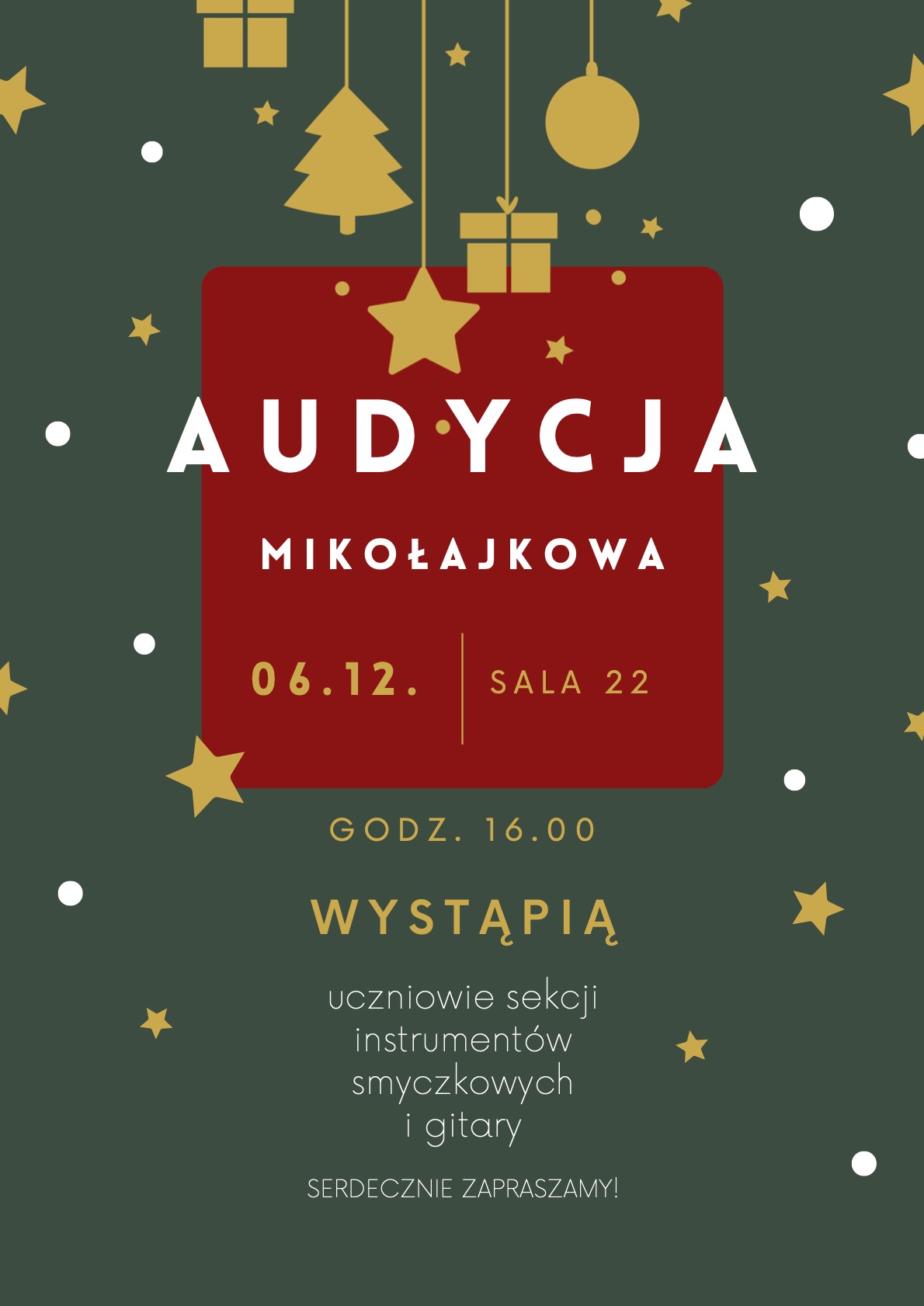 Plakat Audycja Mikołajowa 6 grudnia 2022