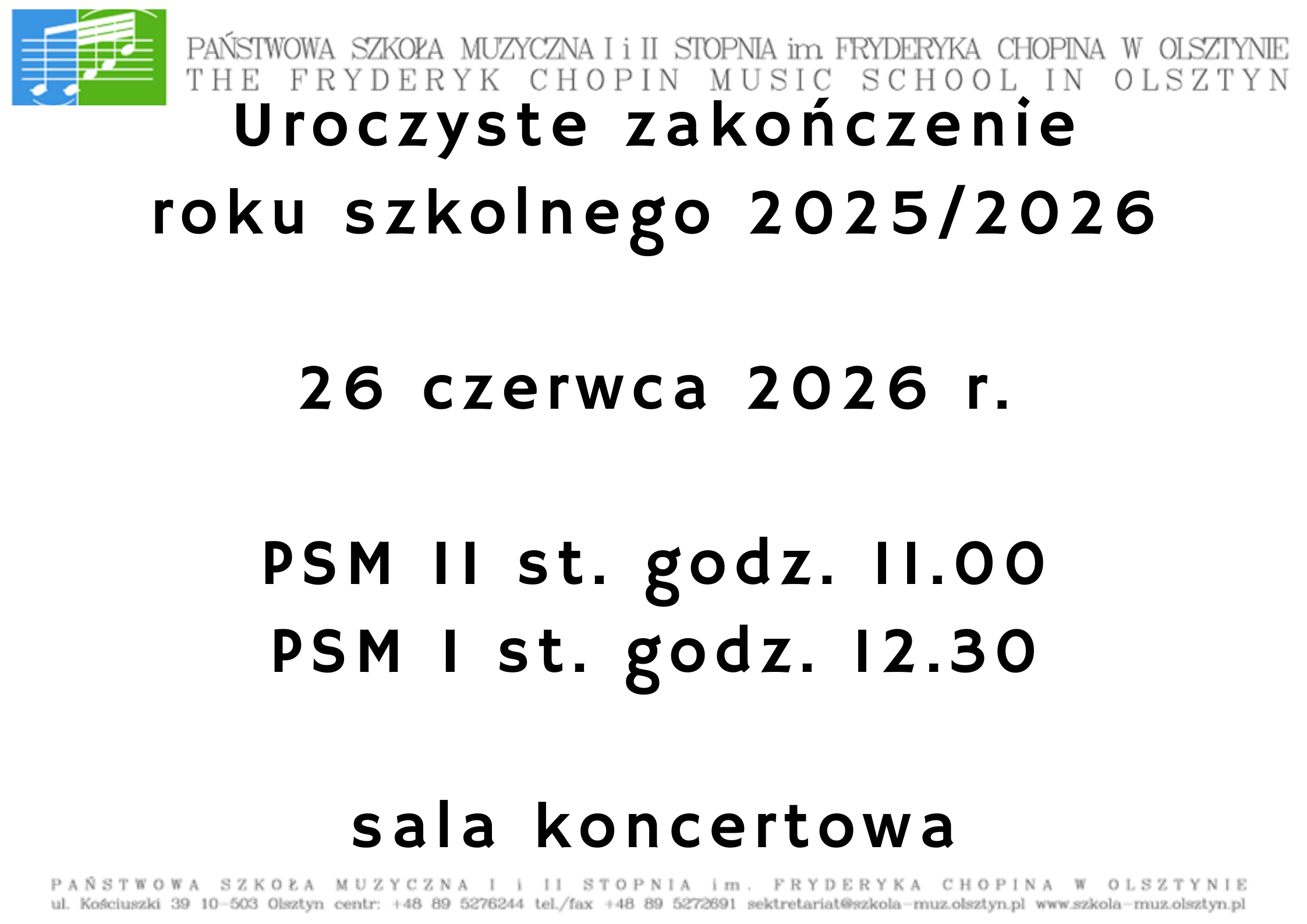 Zakończenie roku szkolnego