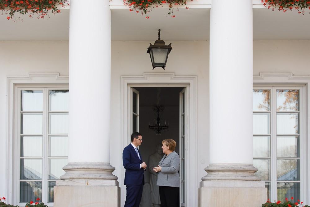 Premier Mateusz Morawiecki i Kanclerz Angela Merkel w Belwederze.