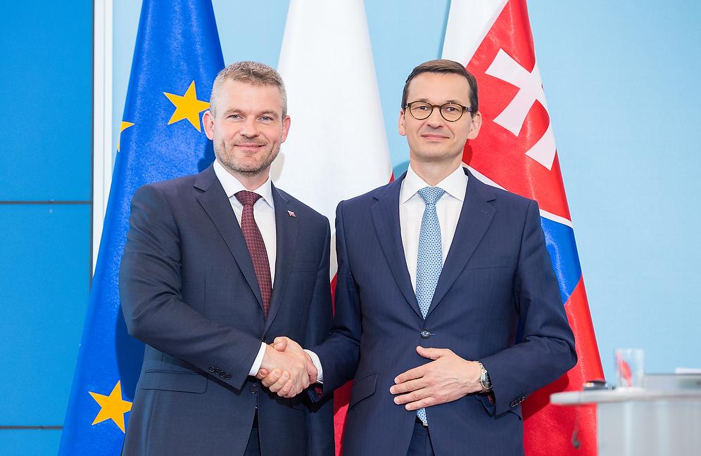 Premier Peter Pellegrini i premier Mateusz Morawiecki.