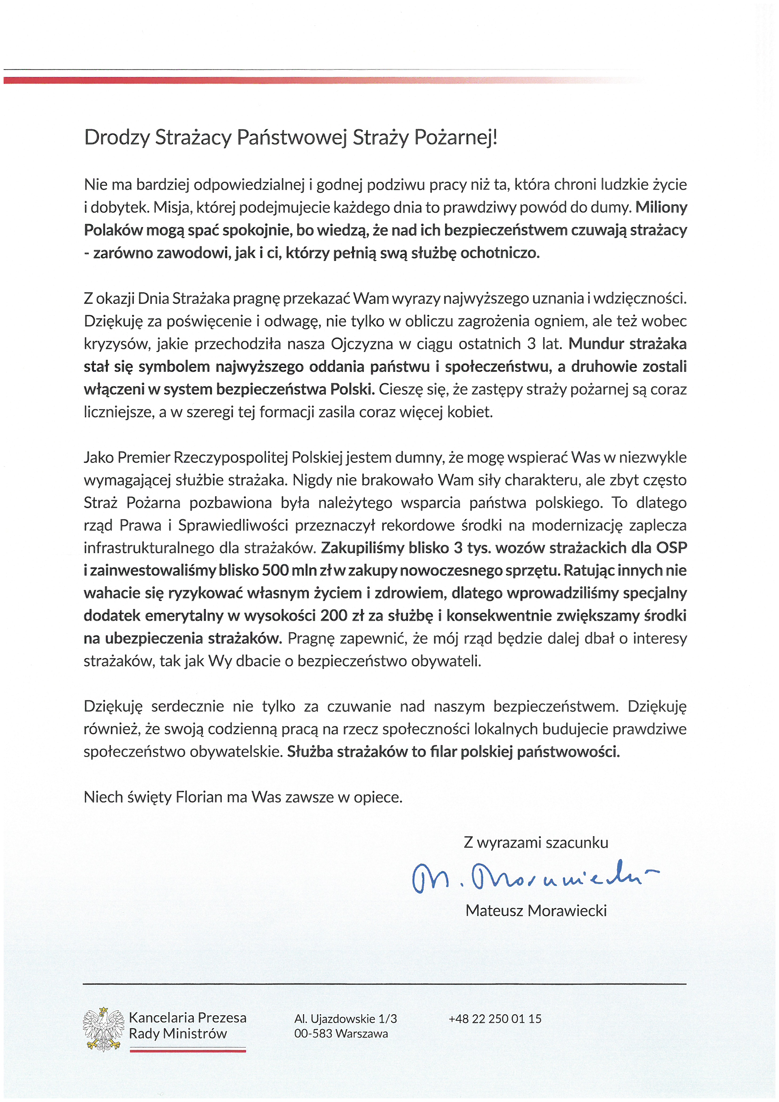 Życzenia Prezesa Rady Ministrów