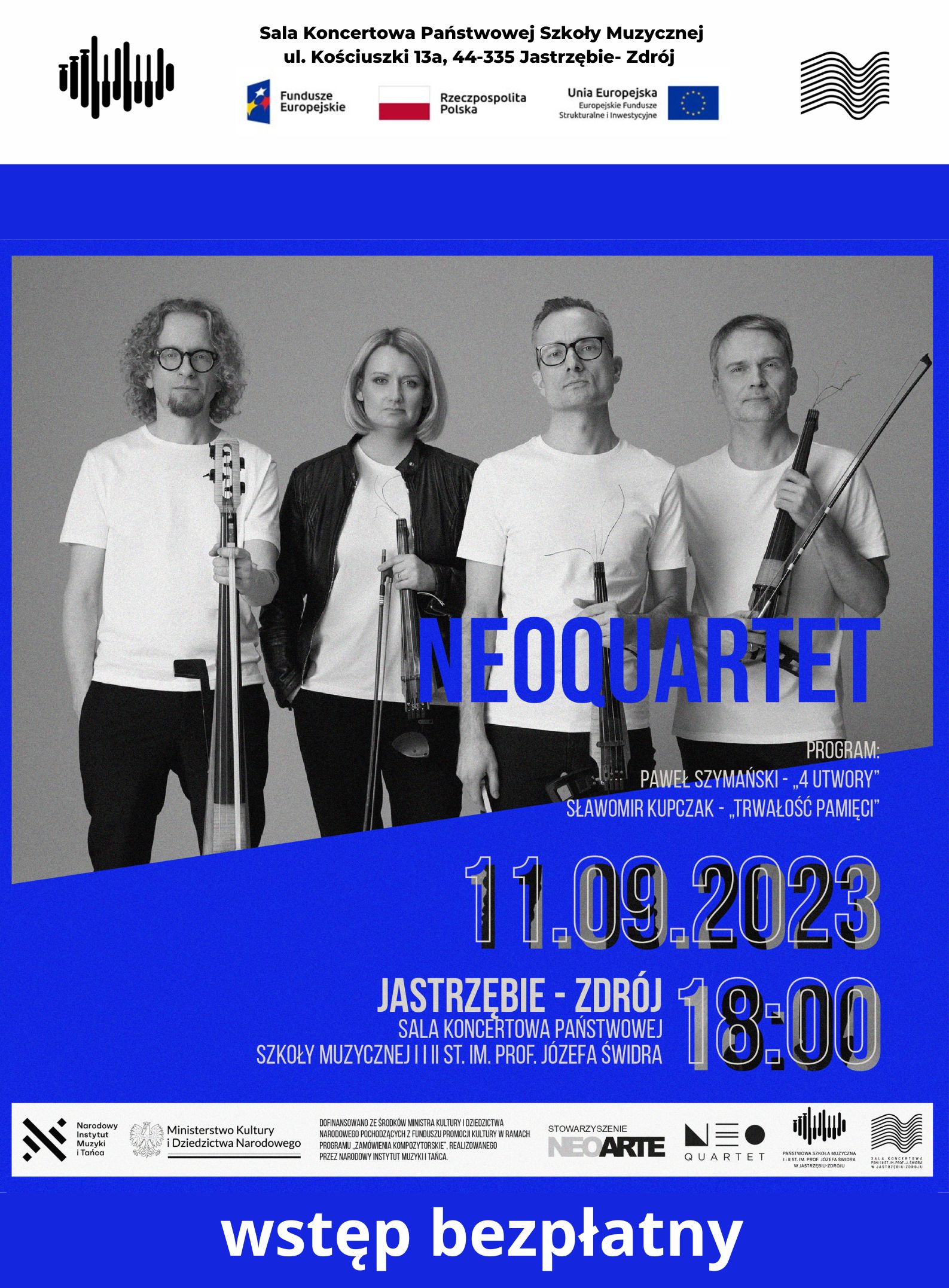 Plakat na Koncert zespołu "Neoquartet".