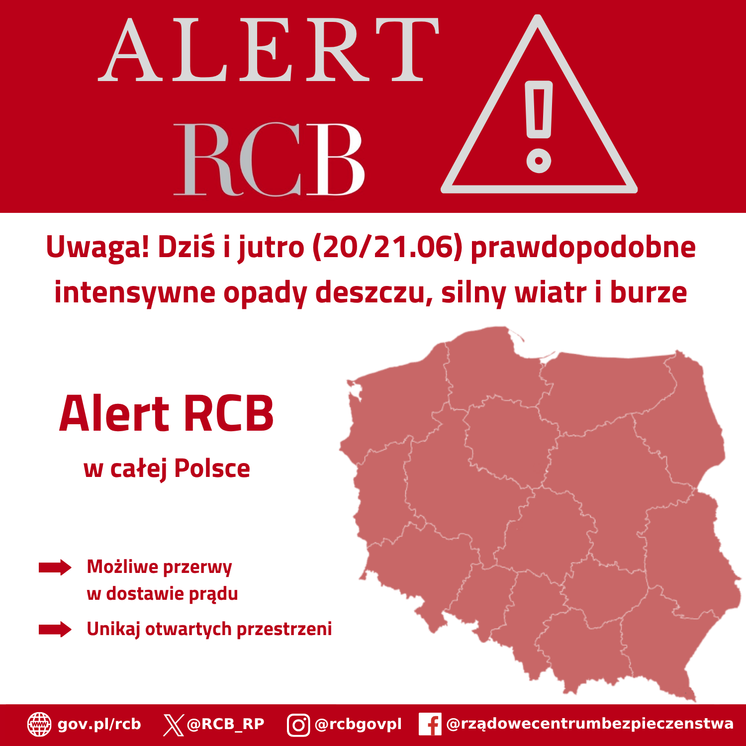Alert_RCB_-_burze,wiatr,_deszcz_na terenie całego kraju