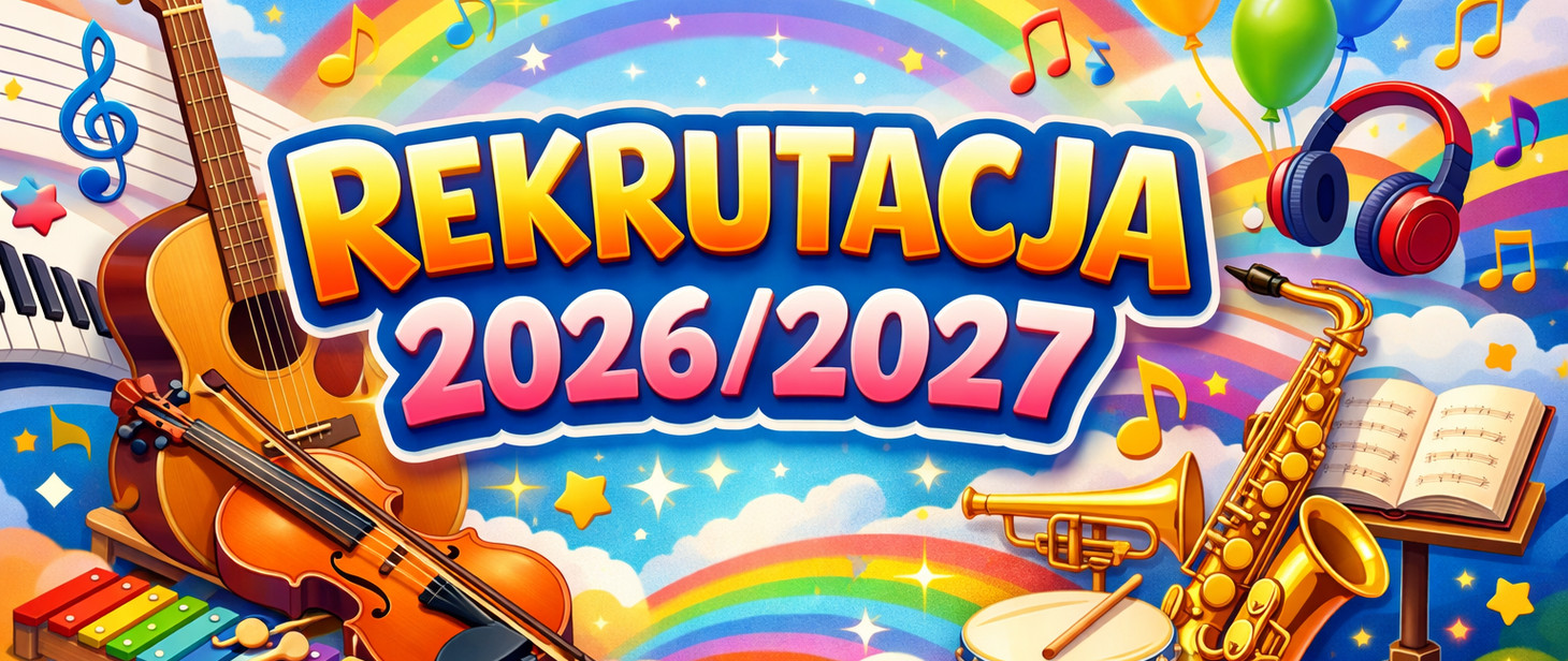 Zdjęcie przedstawia banner informujący o rekrutacji na nowy rok szkolny 2026/2027.