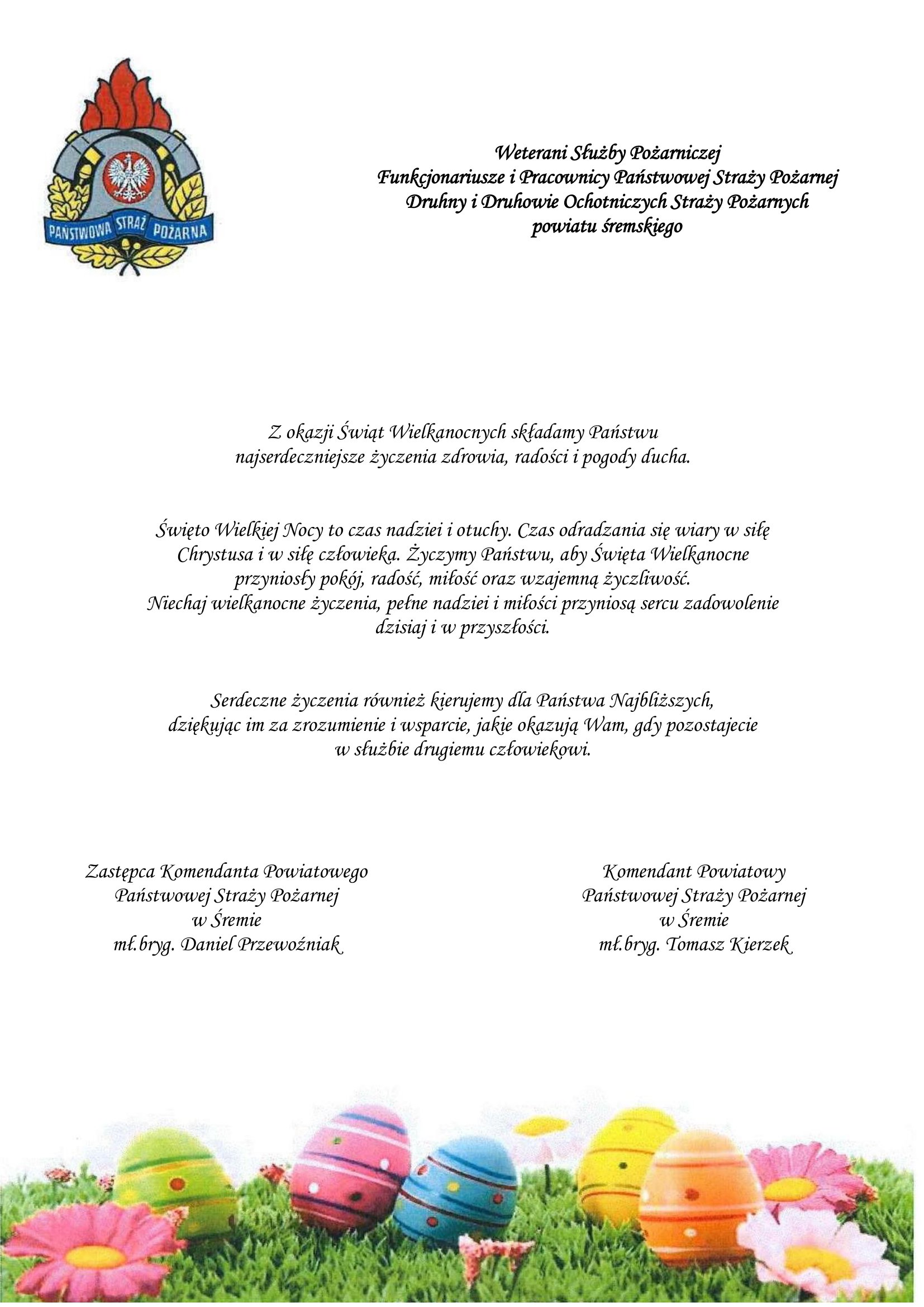 Życzenia KP PSP w Śremie