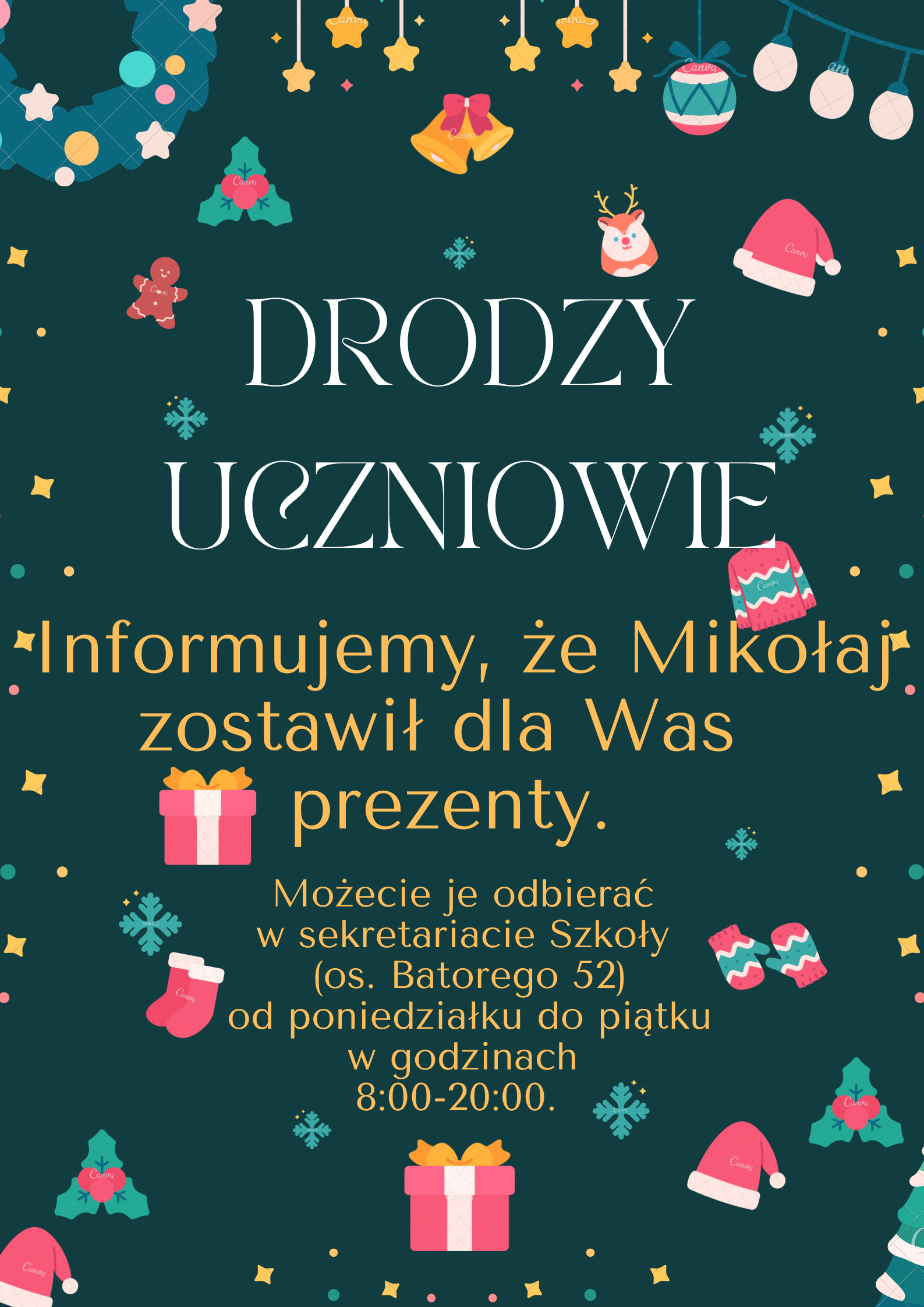 Plakat - Prezenty od Mikołaja