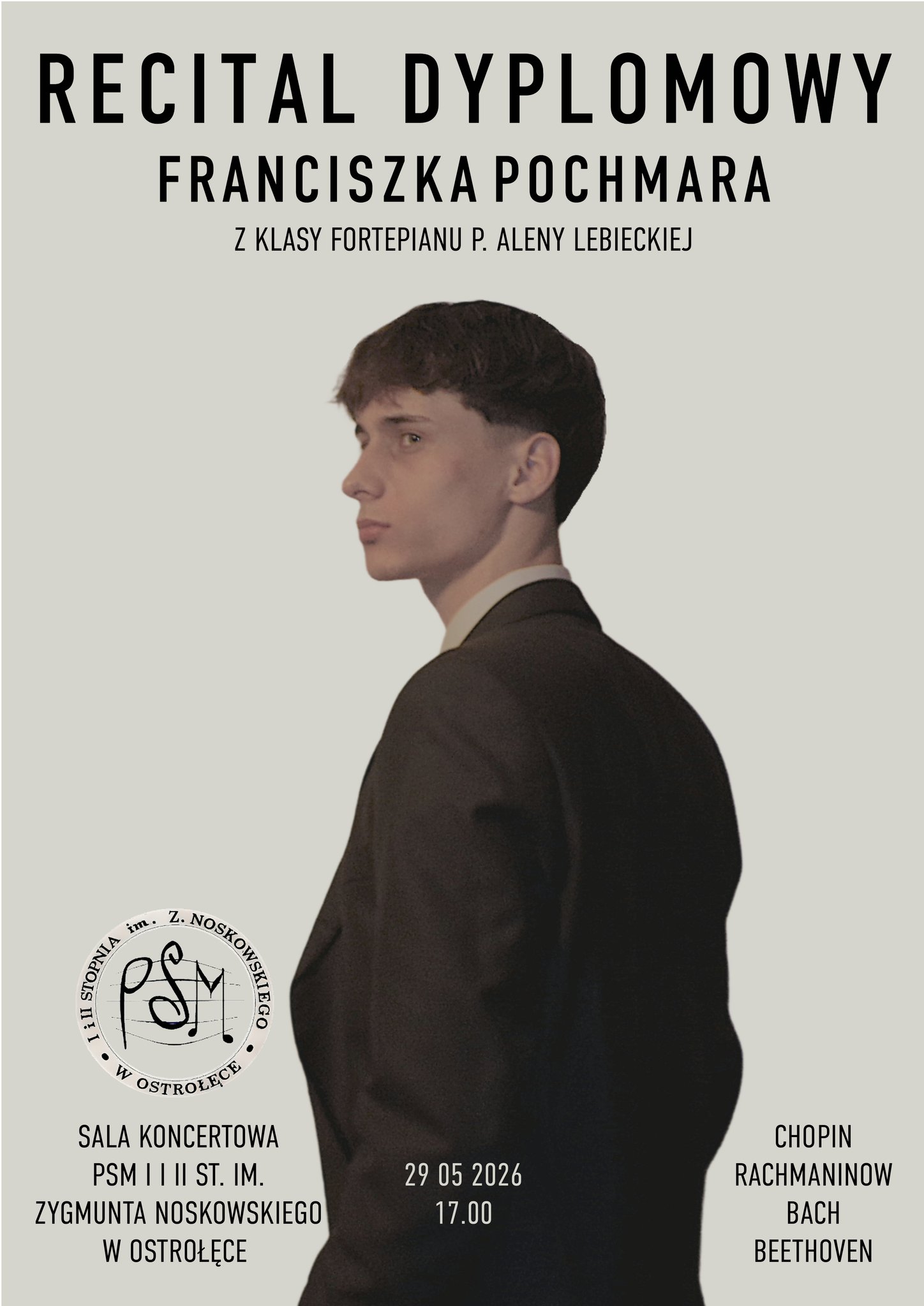 Plakat - Franciszek Pochmara - Recital dyplomowy - 29 maja 2026