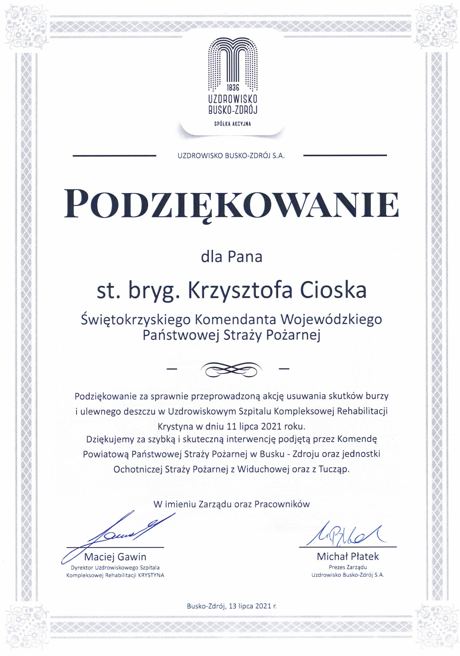 Podziękowanie