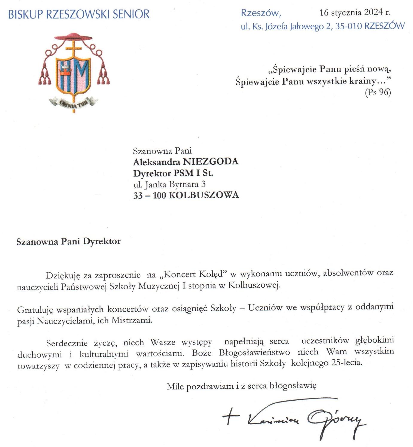 Koncert kolęd - życzenia