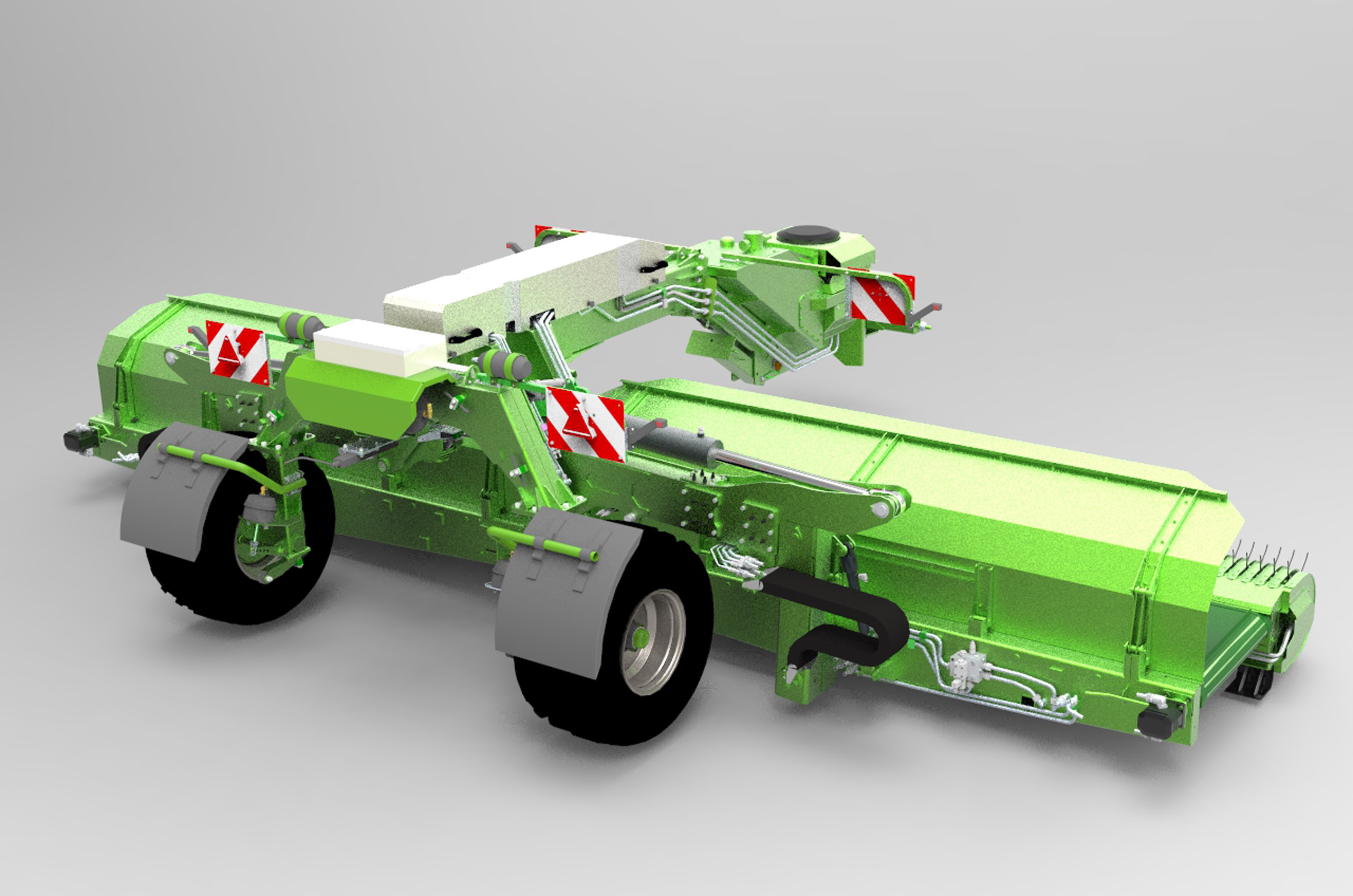 Model CAD 3D zgrabiarki podbieraczowo-taśmowej