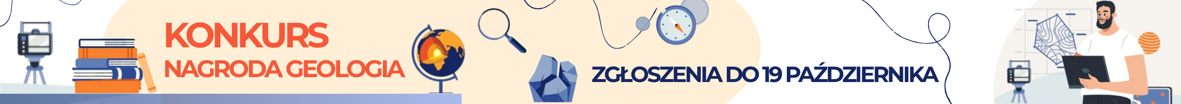 baner konkurs nagroda geologia, po prawej stronie widnieje napis: Zgłoszenia do 19 października.