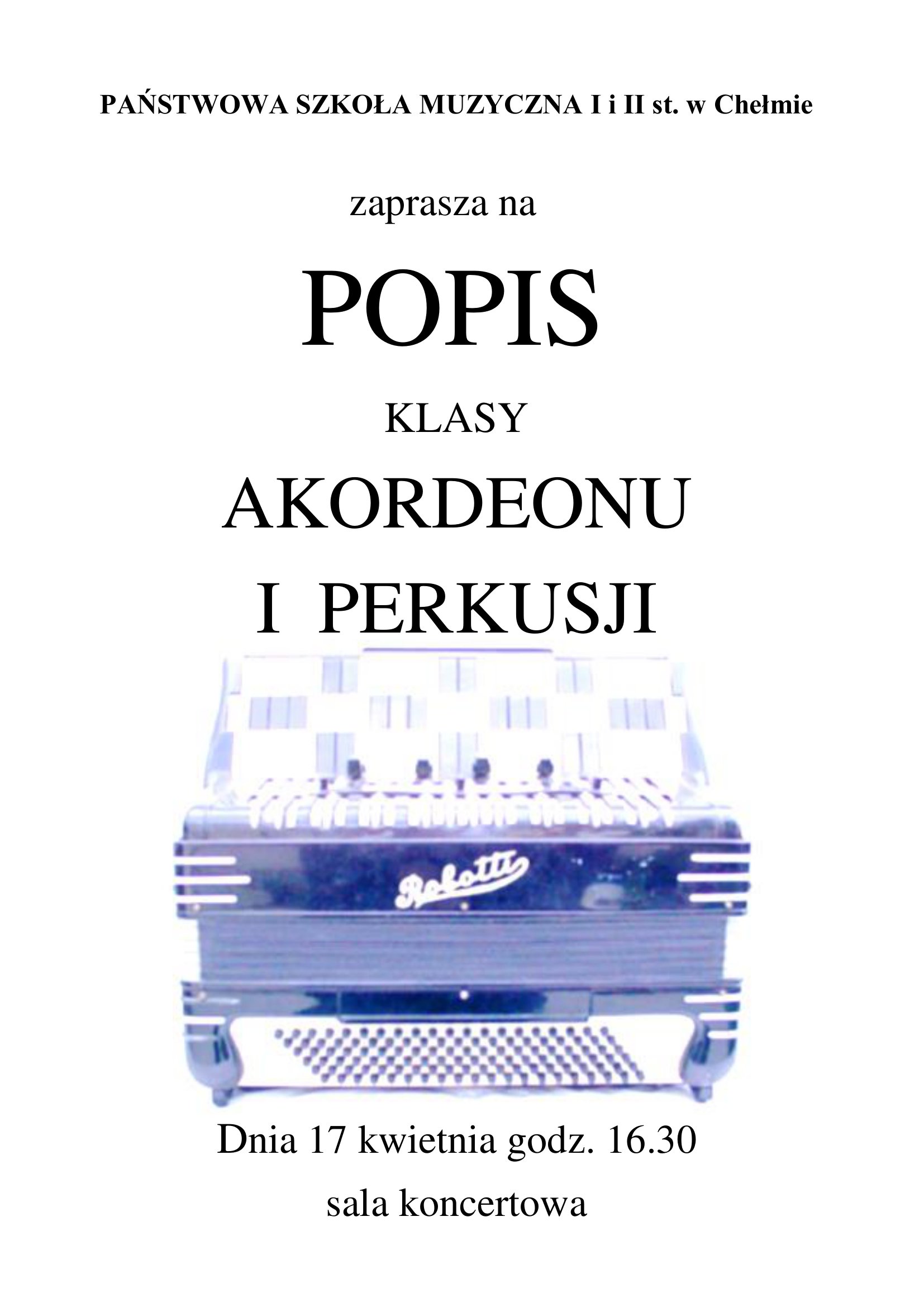 popis klasy akordeonu i perkusji