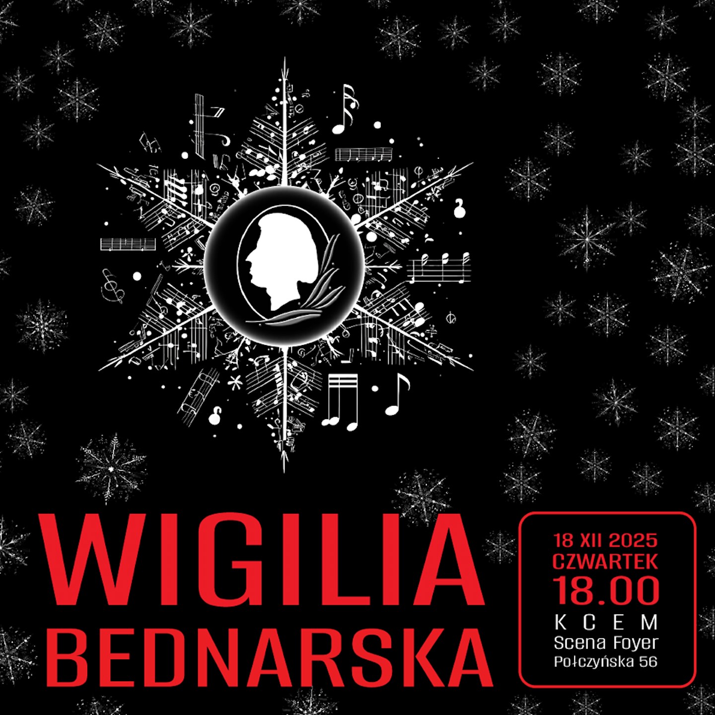 Afisz - 18.12.2025, godz. 18.00 - Wigilia 'Bednarskiej' - 2025