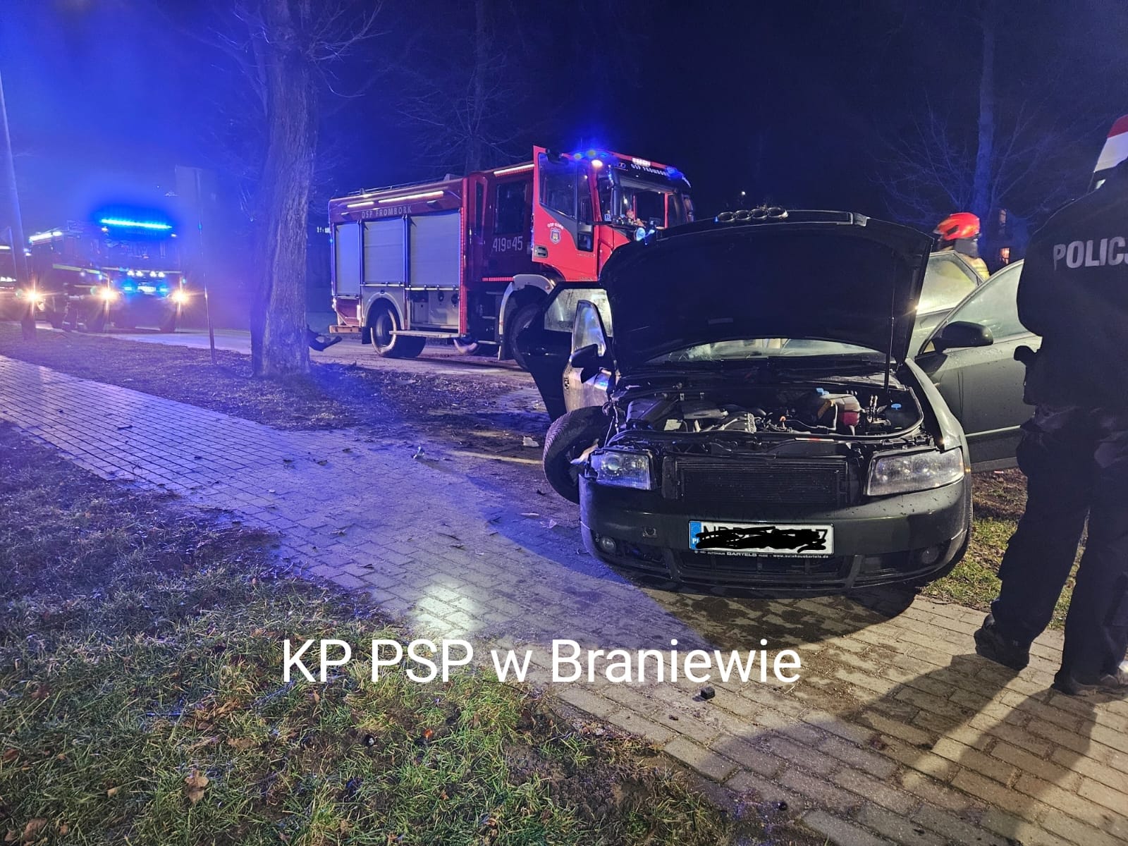Audi uderzyło w drzewo – Frombork 