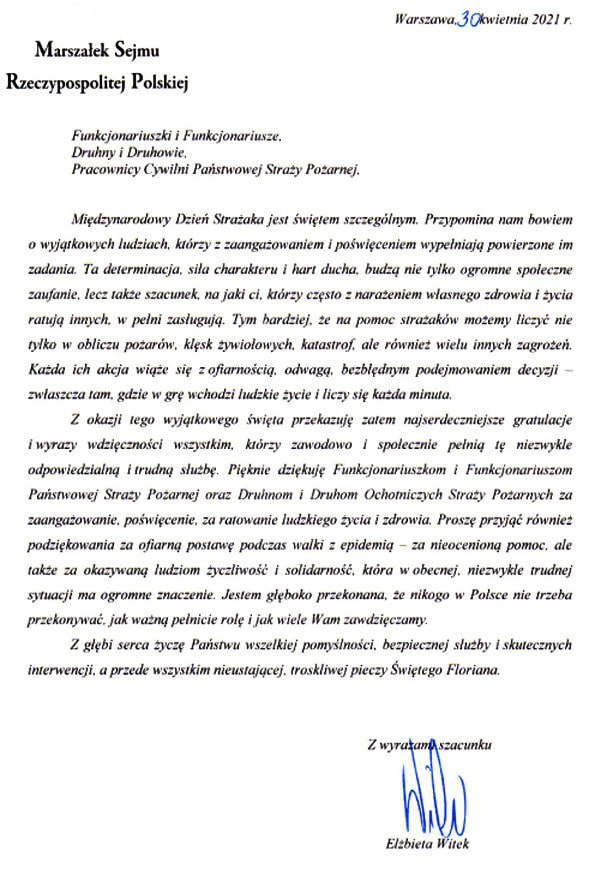 zyczenia marszałek sejmu