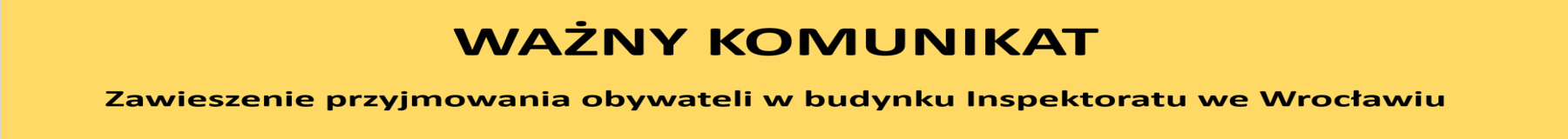 ważny komunikat