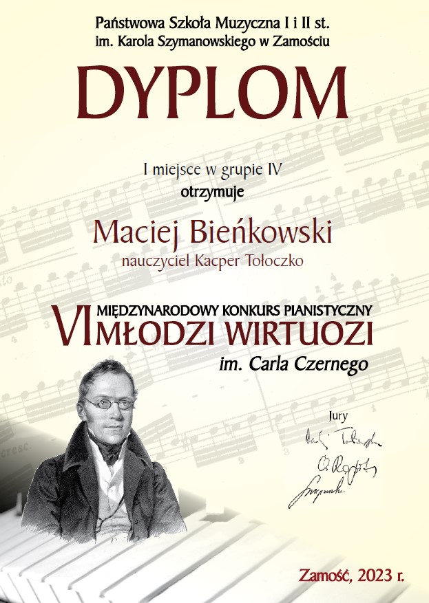 Maciej Bieńkowski I miejsce