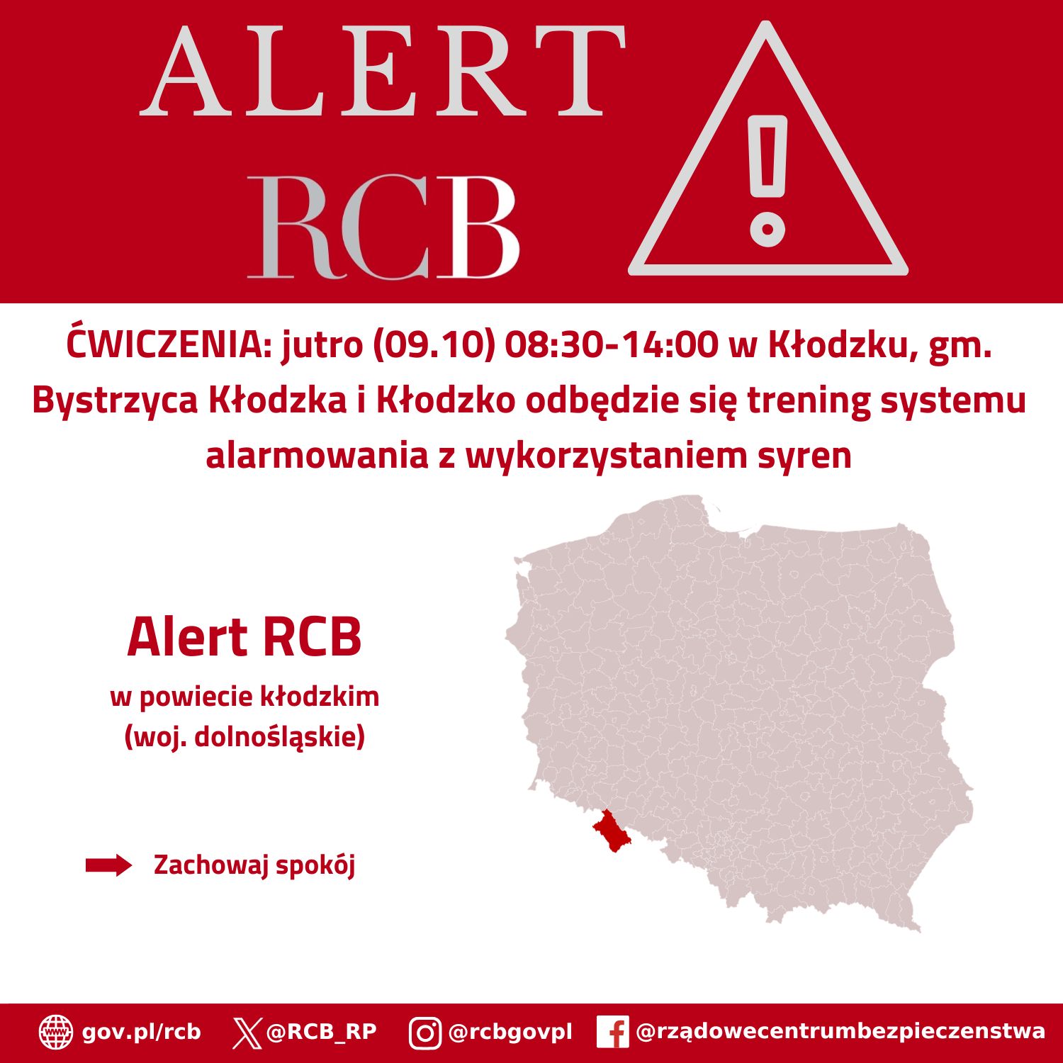 Alert RCB - powiat kłodzki 