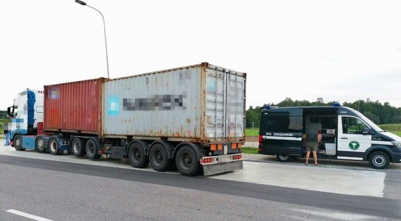 Wieloosiowy zestaw zatrzymany przez patrol ITD.