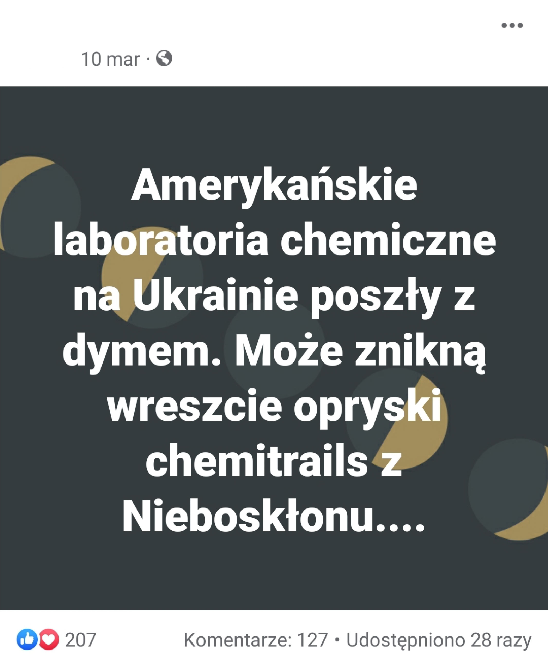 Zrzut ekranu jednego z użytkowników serwisu Facebook.