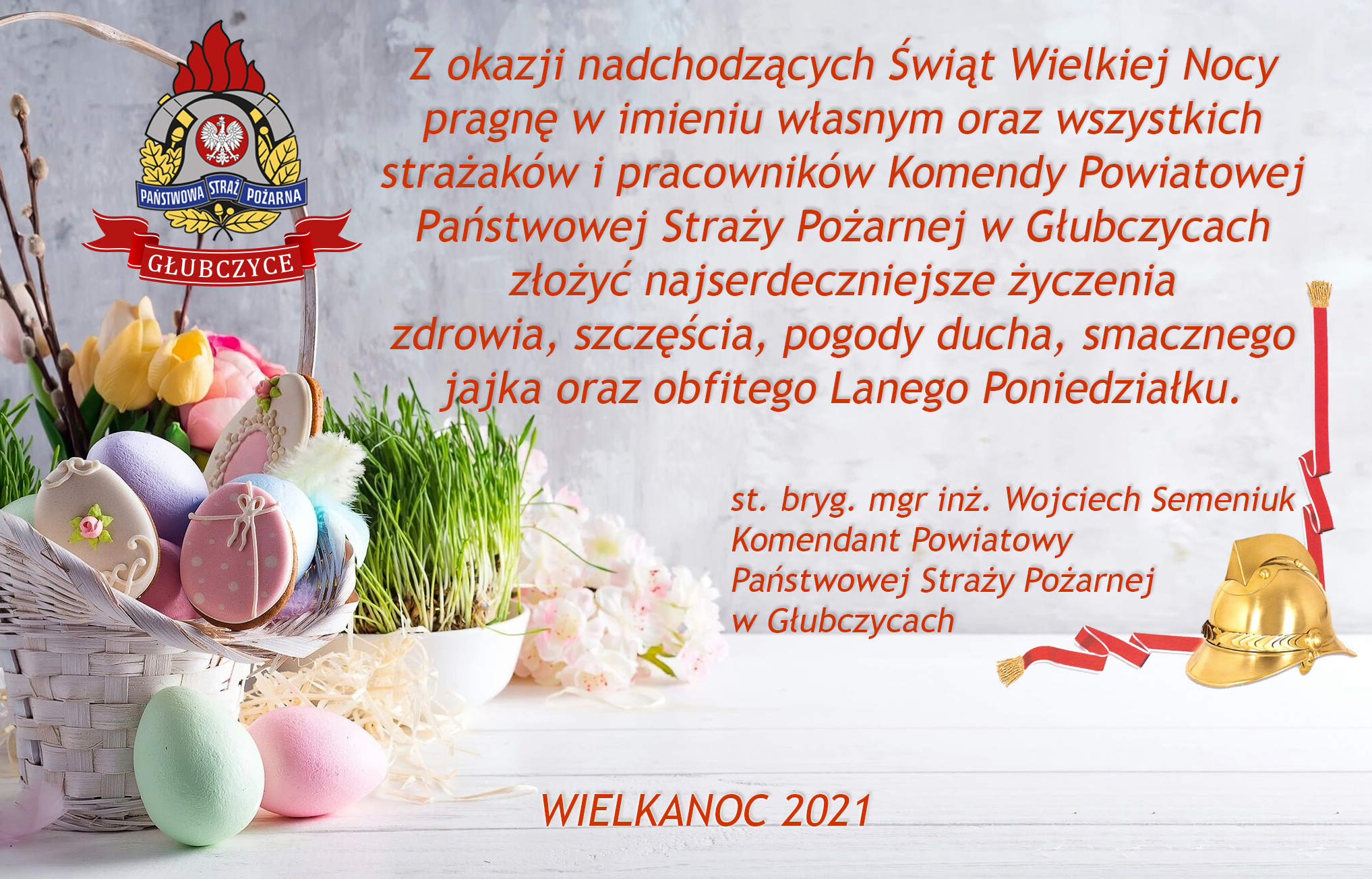 Życzenia Świąteczne st. bryg. Wojciecha Semeniuka Komendanta Powiatowego Państwowej Straży Pożarnej w Głubczycach