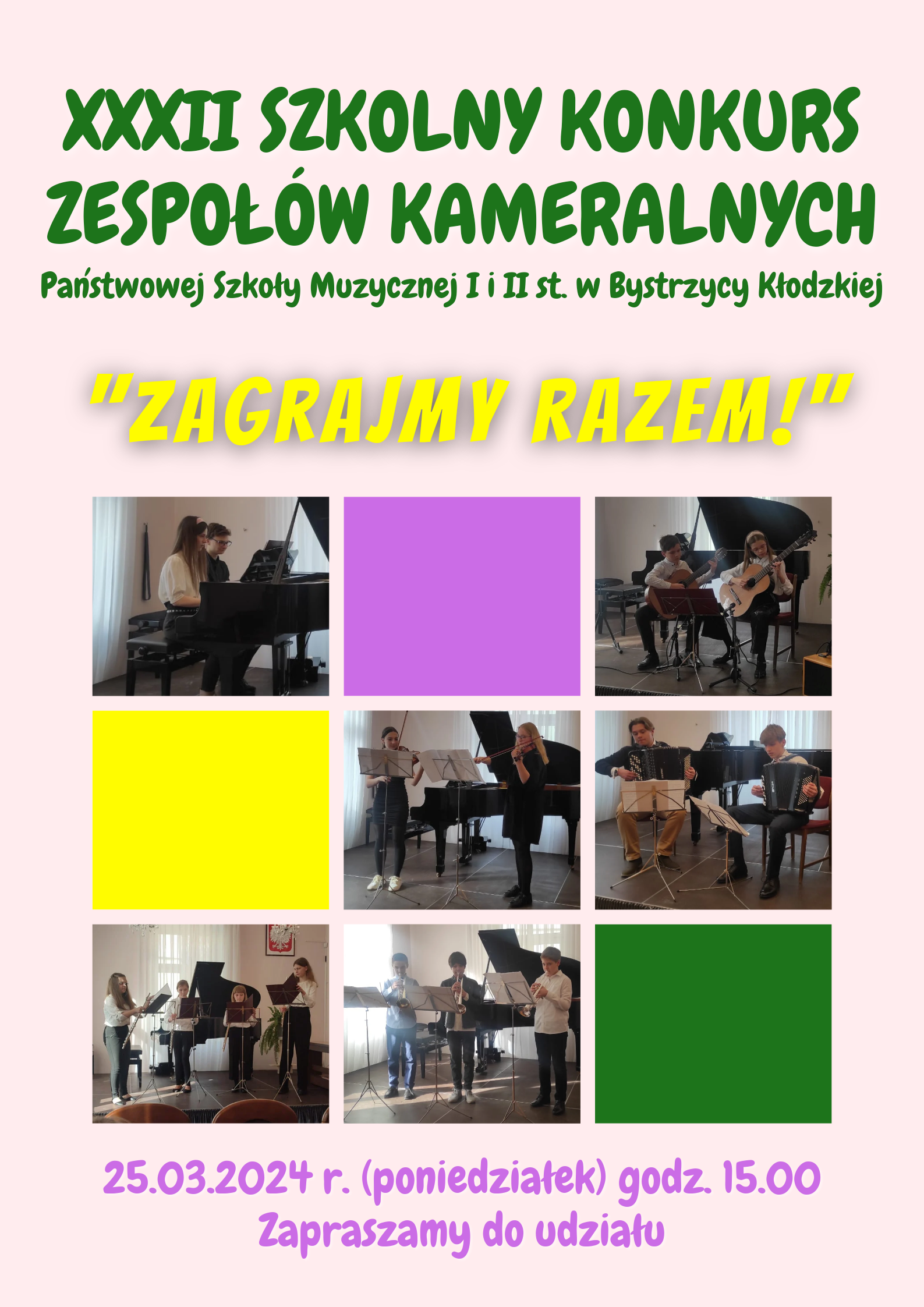XXXII Szkolny Konkurs Zespołów Kameralnych PSM I i II st. w Bystrzycy Kłodzkiej