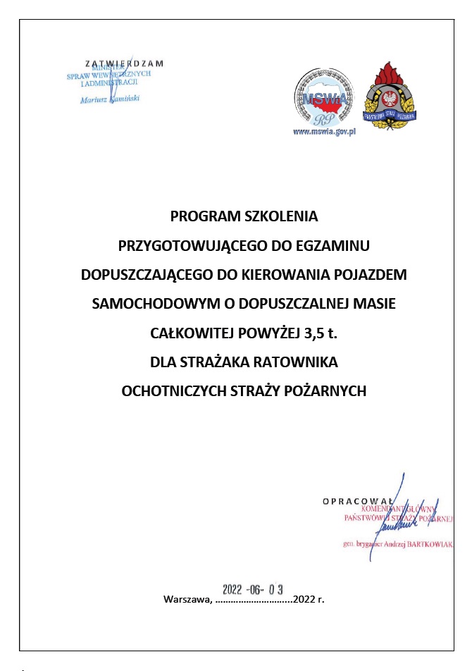 Program szkolenia