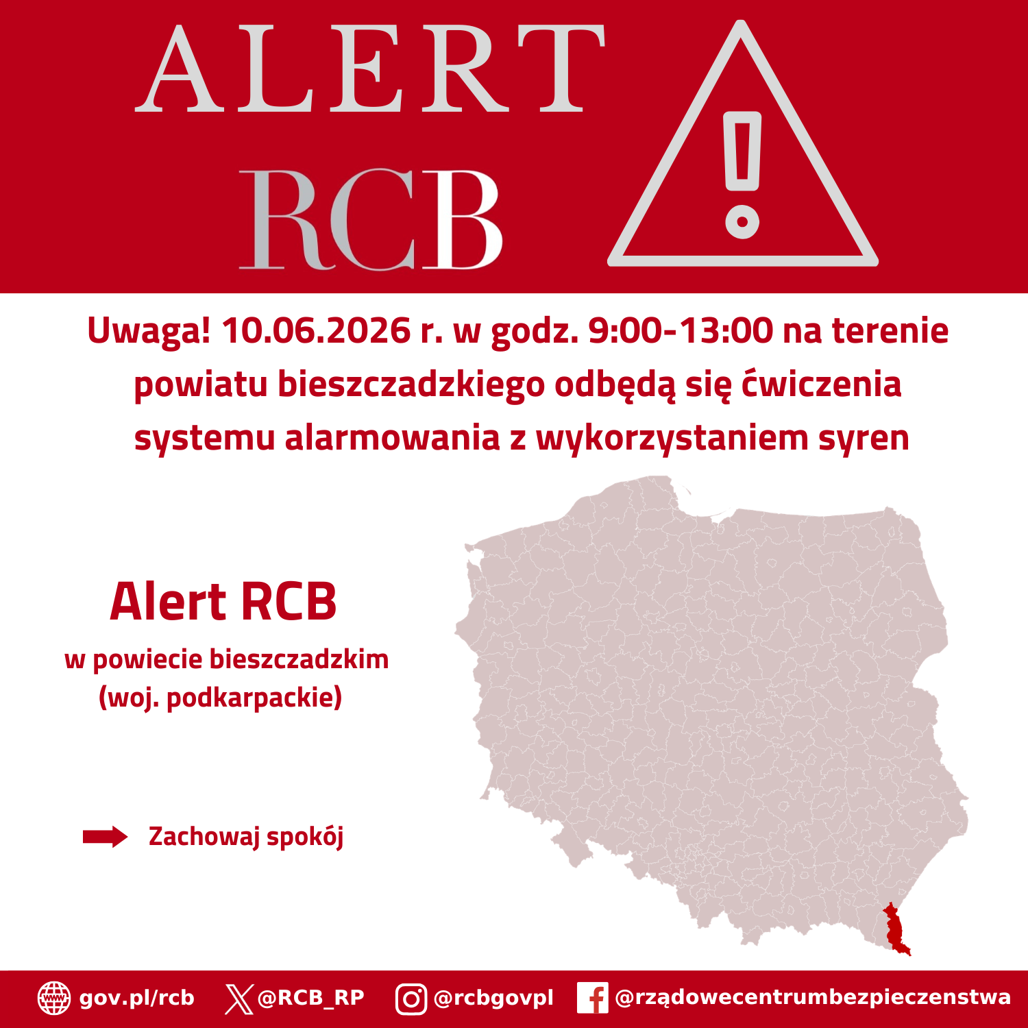 Alert RCB 9 czerwca 