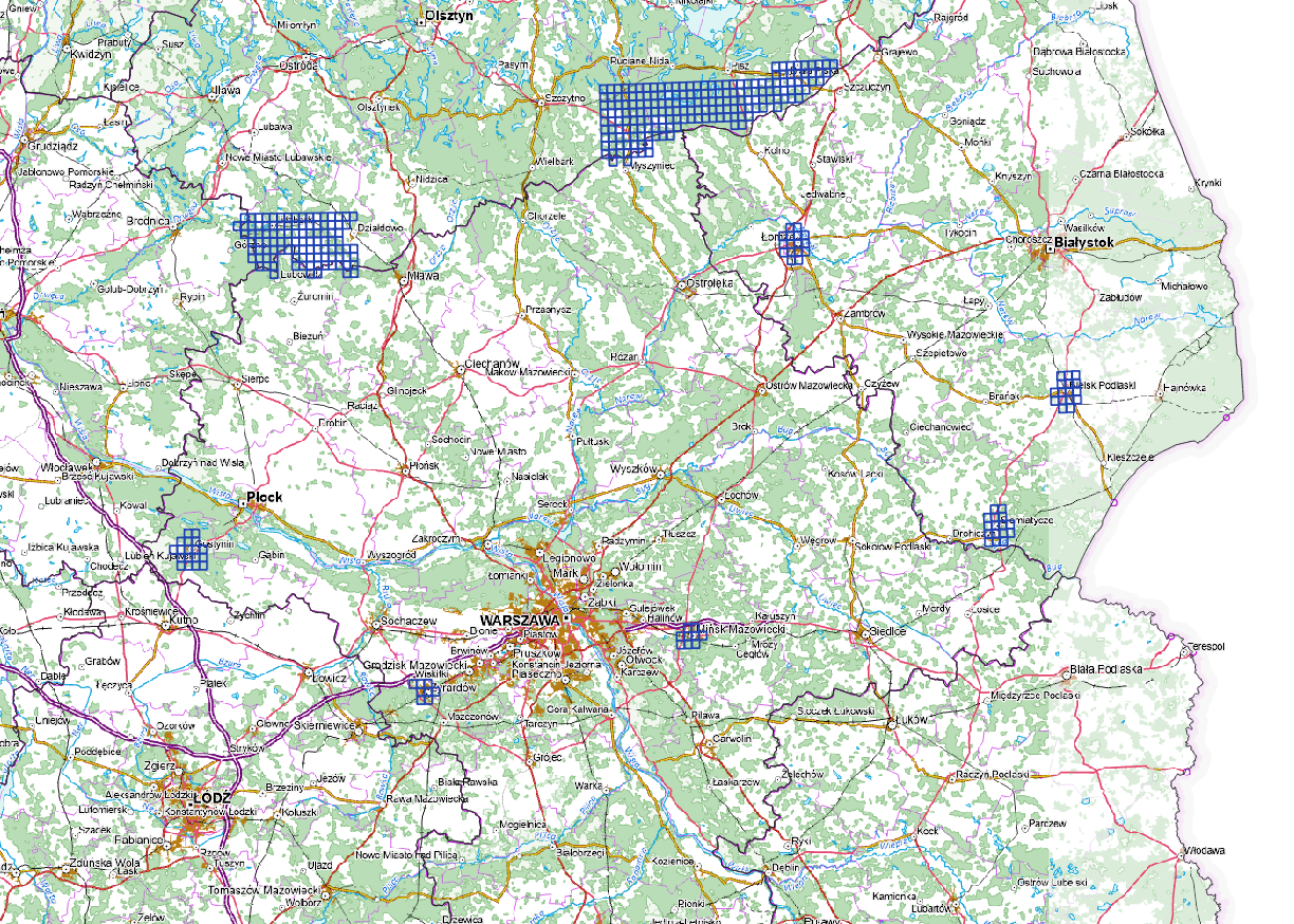 Ilustracja przedstawia zrzut ekranu z zasięgiem nowo przyjętych danych