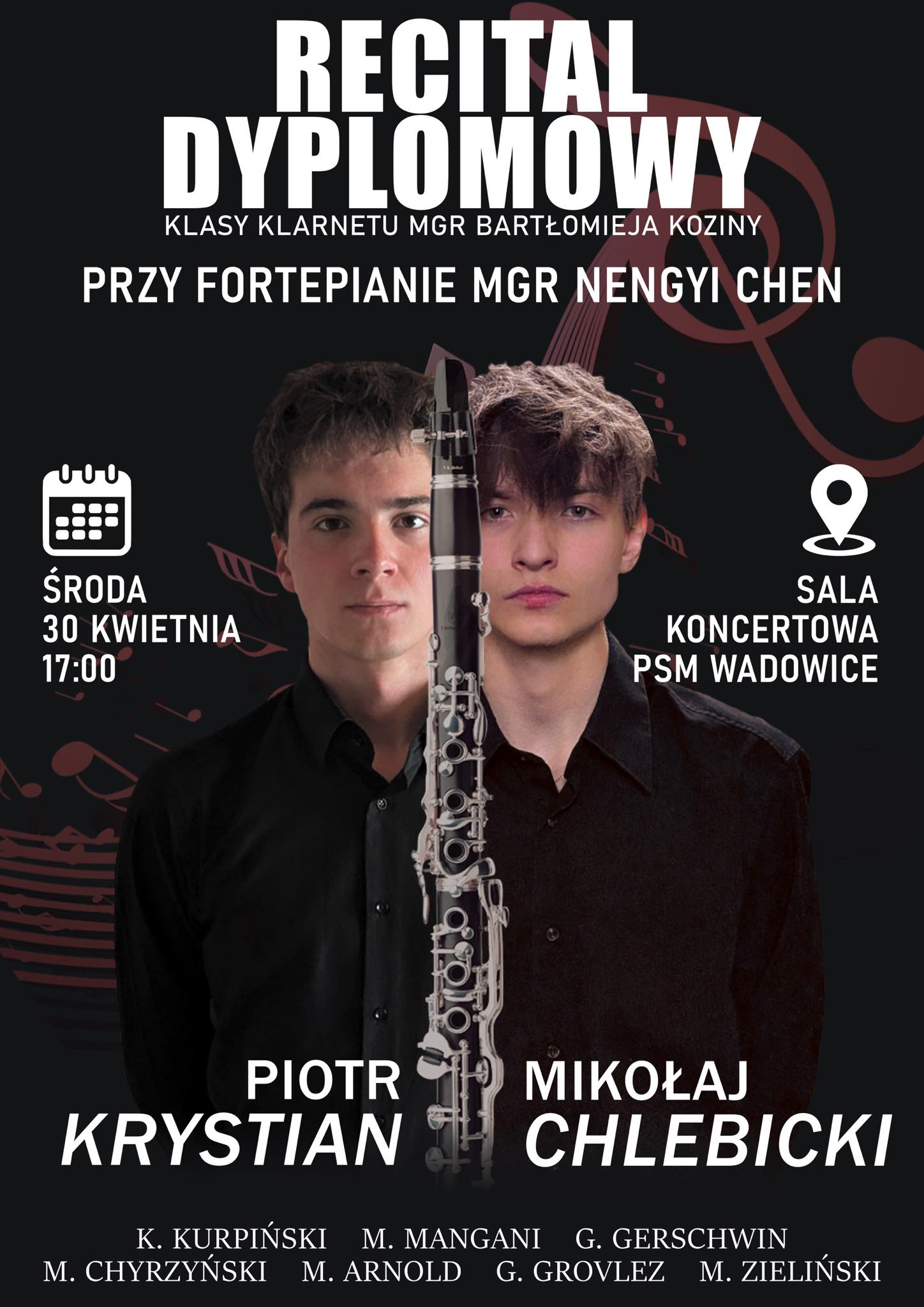 Recital dyplomowy M. Chlebicki i P Krystian 30.04.2025 klarnet