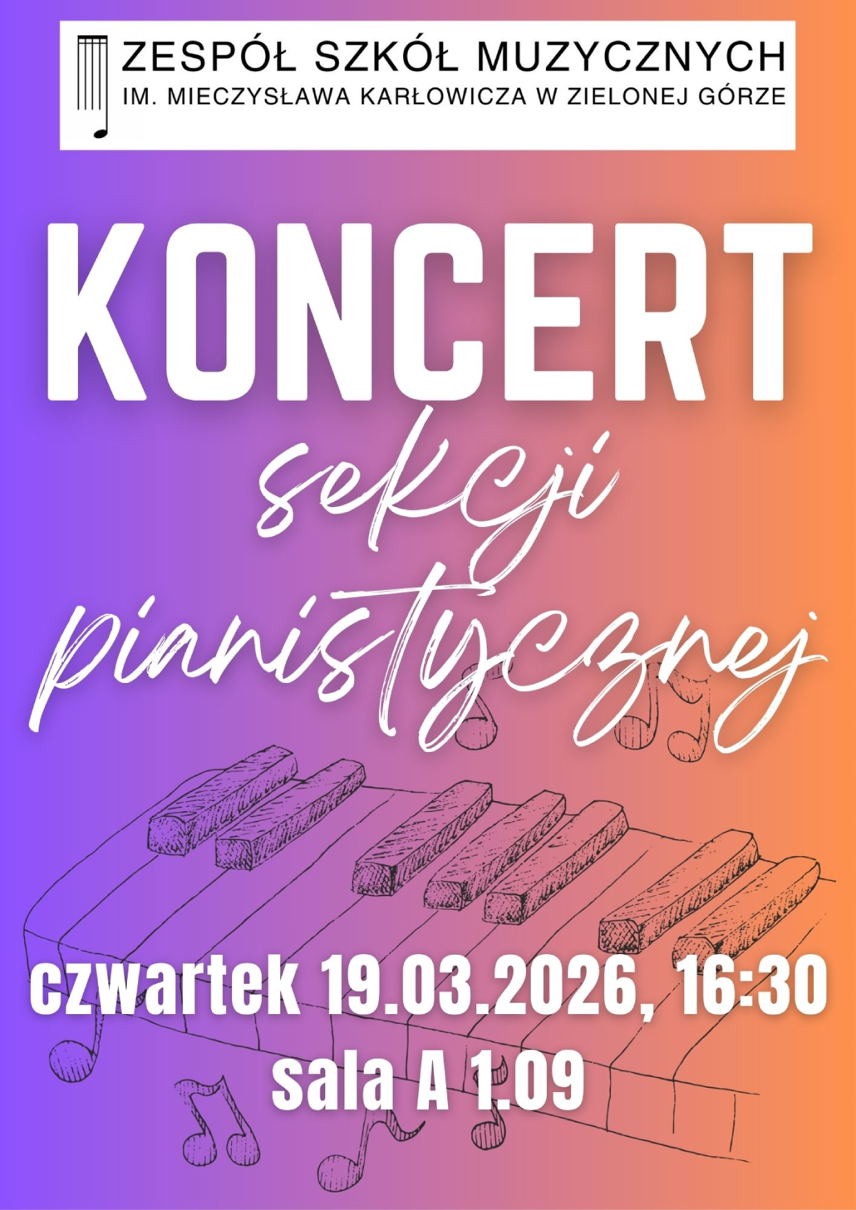 plakat sekcja pianistyczna
