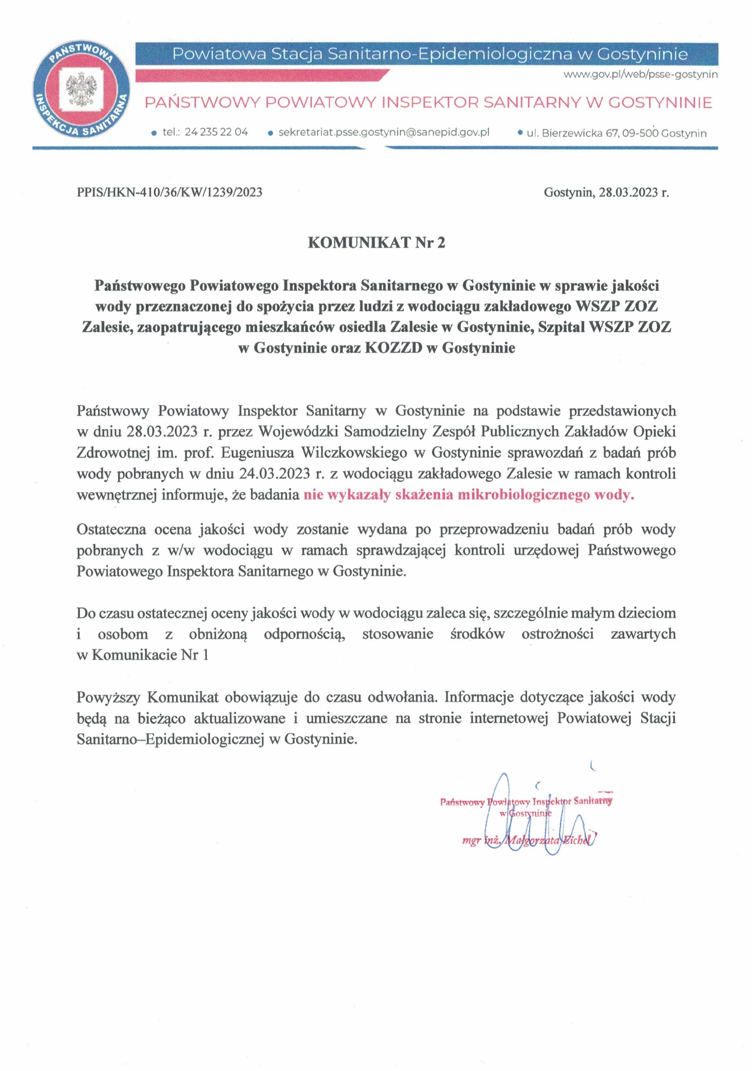 komunikat nr 2 Zalesie_298.03.2023