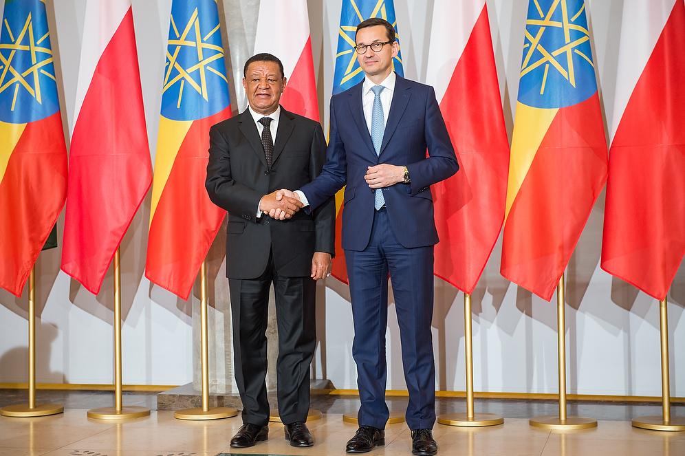 Prezydent Mulatu Teshome Wirtu i premier Mateusz Morawiecki.
