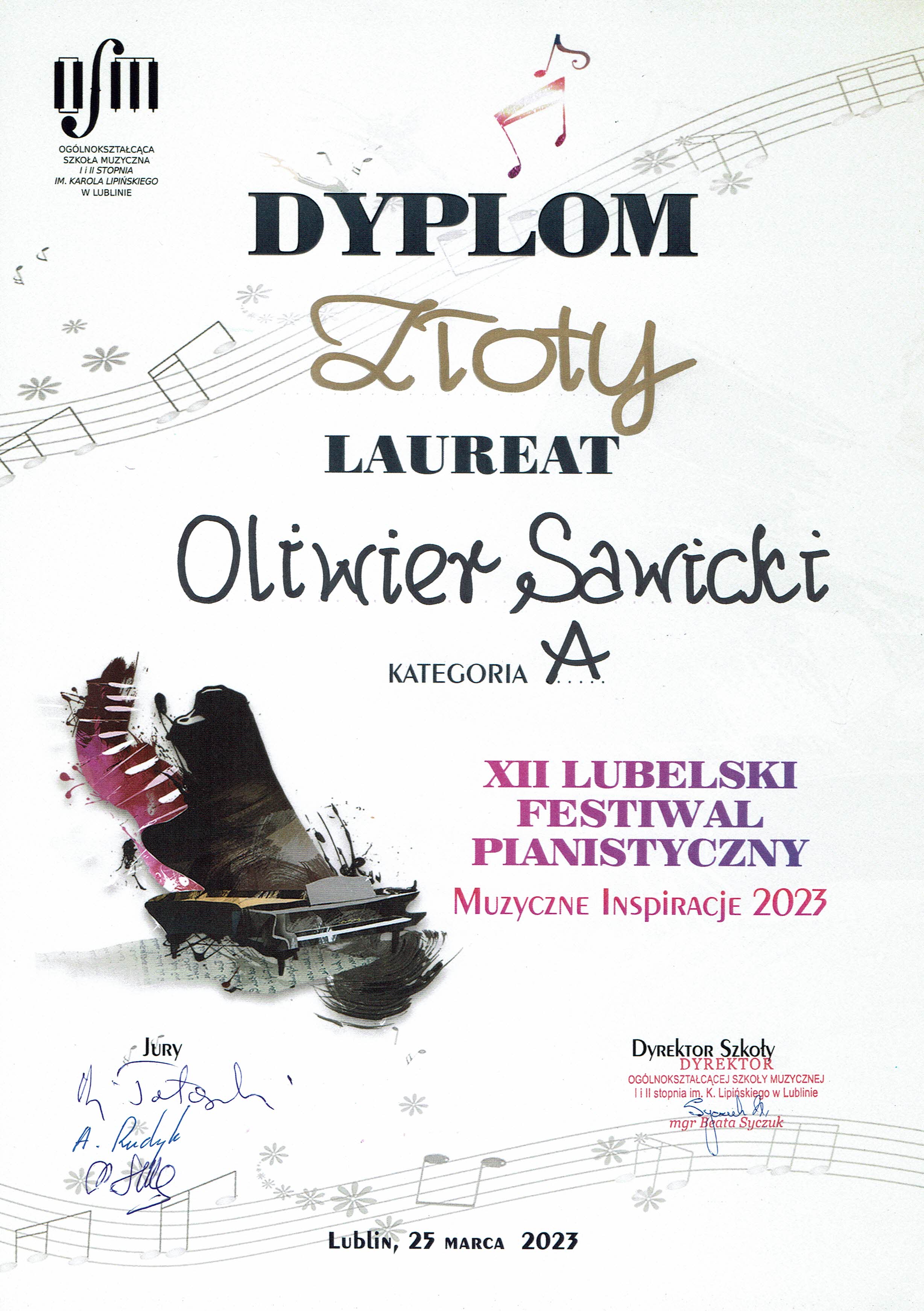 dyplom Oliwier Sawicki