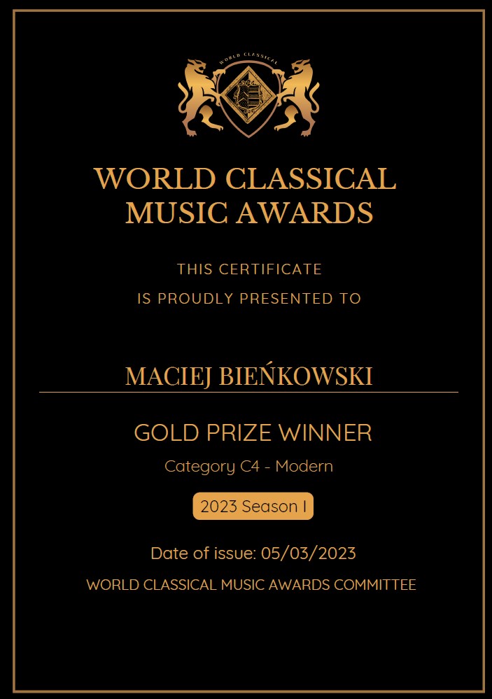 Maciej Bieńkowski Gold Prize Winner C4