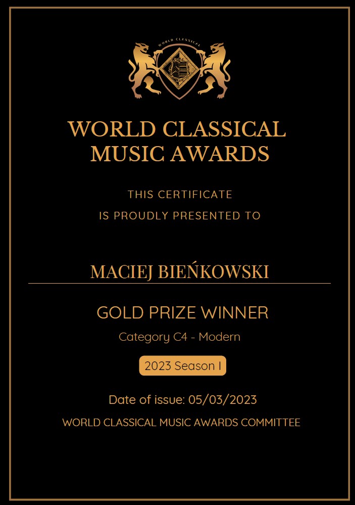 Maciej Bieńkowski Gold Prize Winner C4