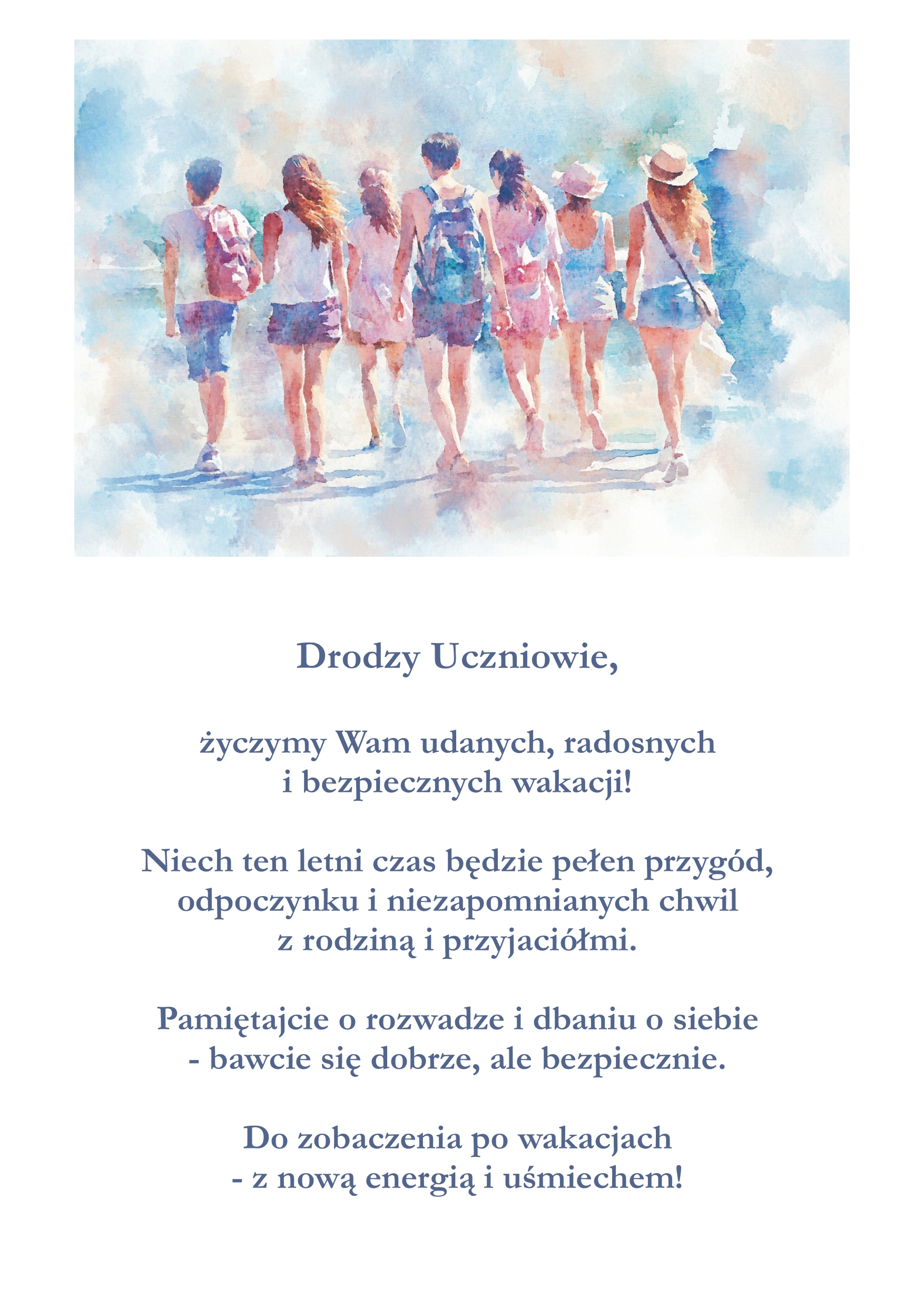 życzenia na wakacje