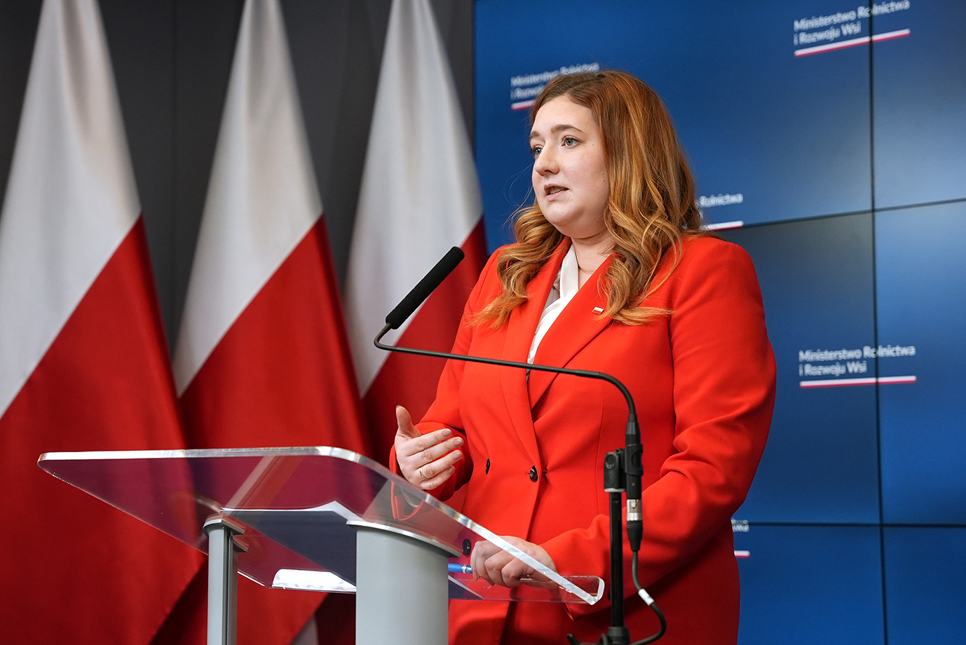 Minister Anna Gembicka podczas wystąpienia na konferencji (fot. MRiRW)