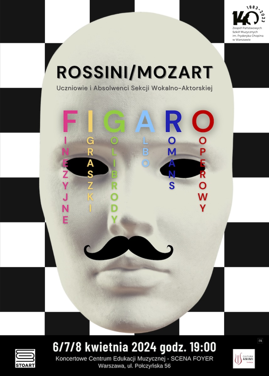 Afisz - Spektakl Rossini/Mozart - Figaro, 6-7-8 kwietnia 2024 r.