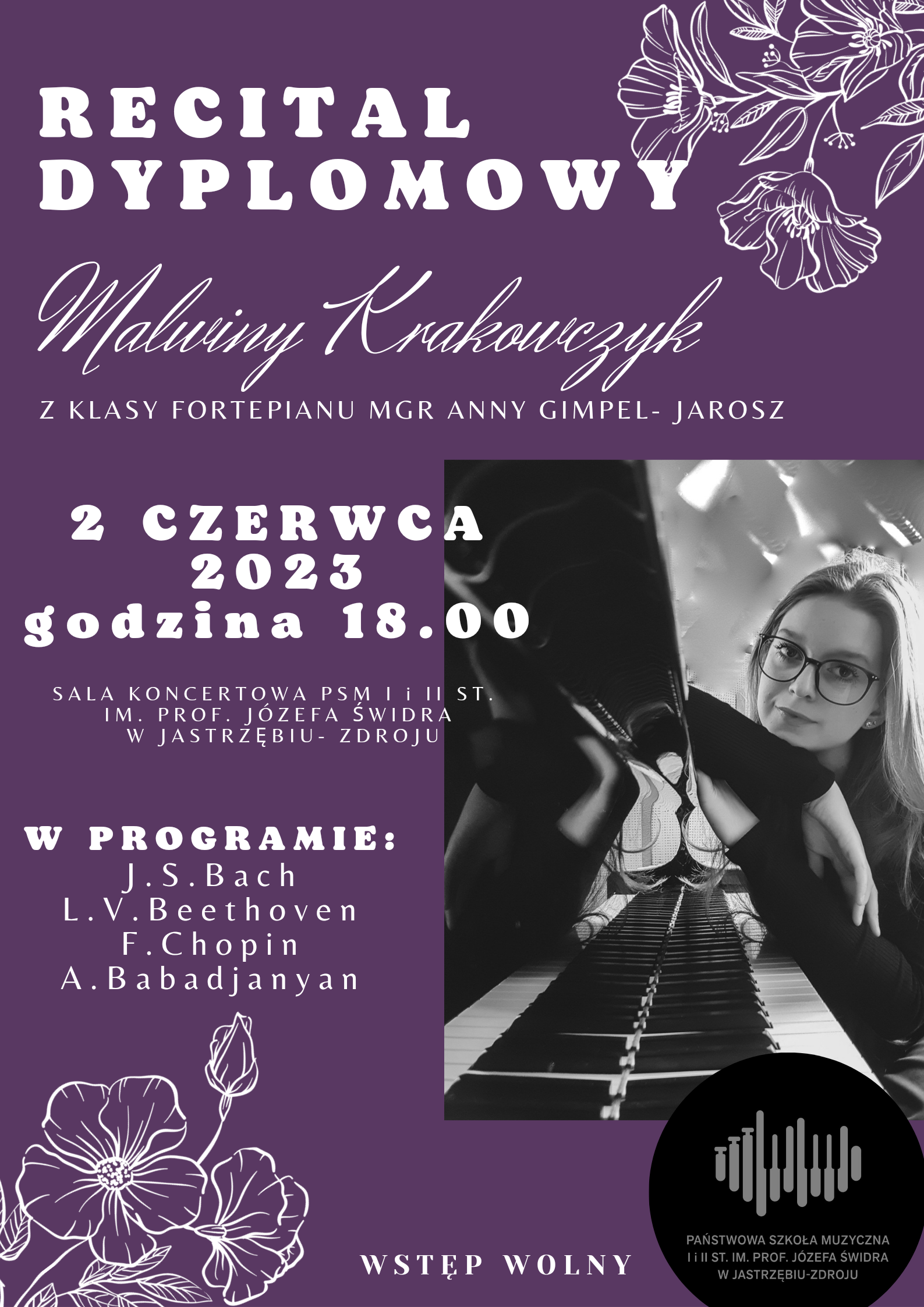 02.06.2023 Recital dyplomowy Malwiny Krakowczyk.