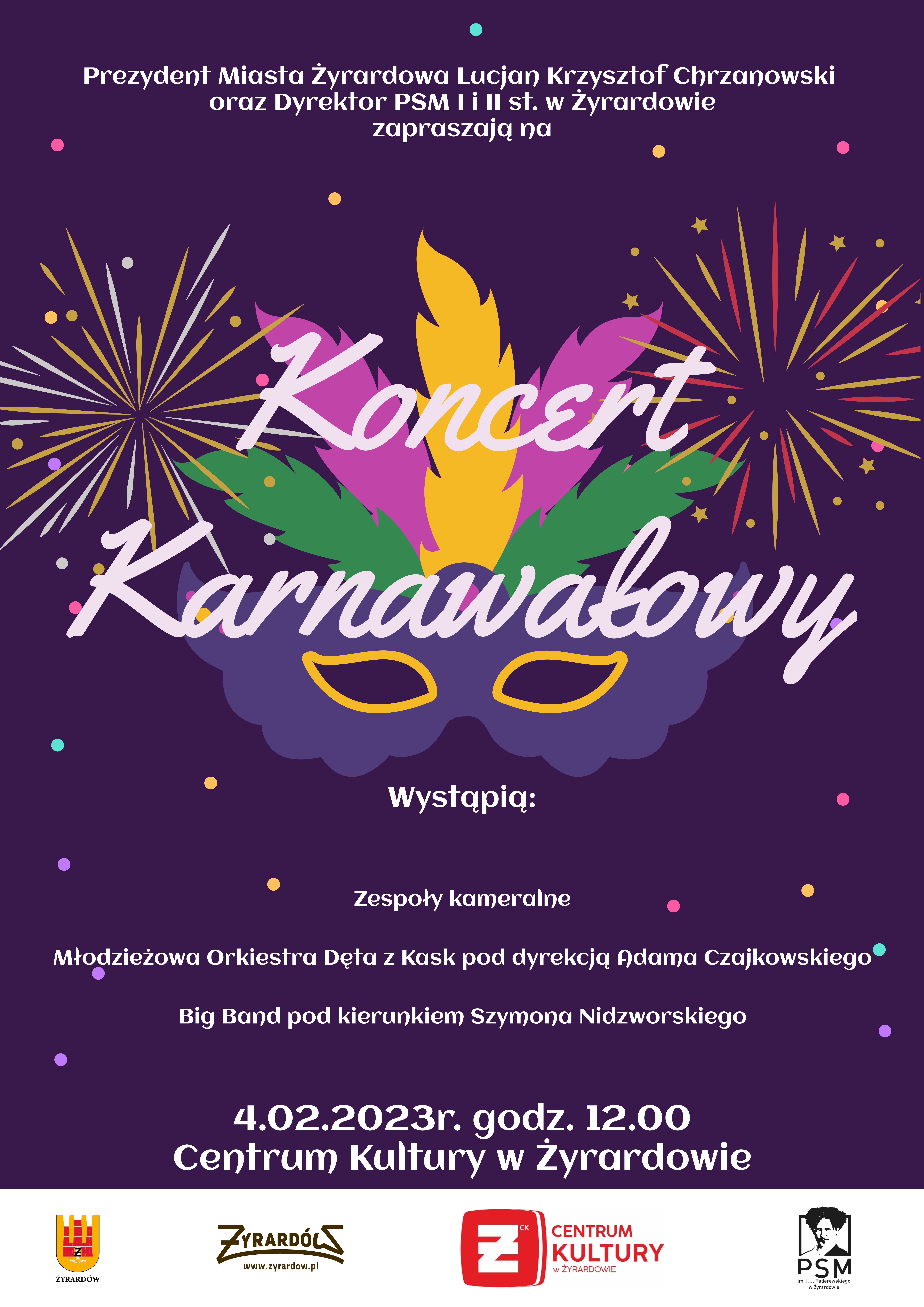 Plakat koncert karnawałowy 