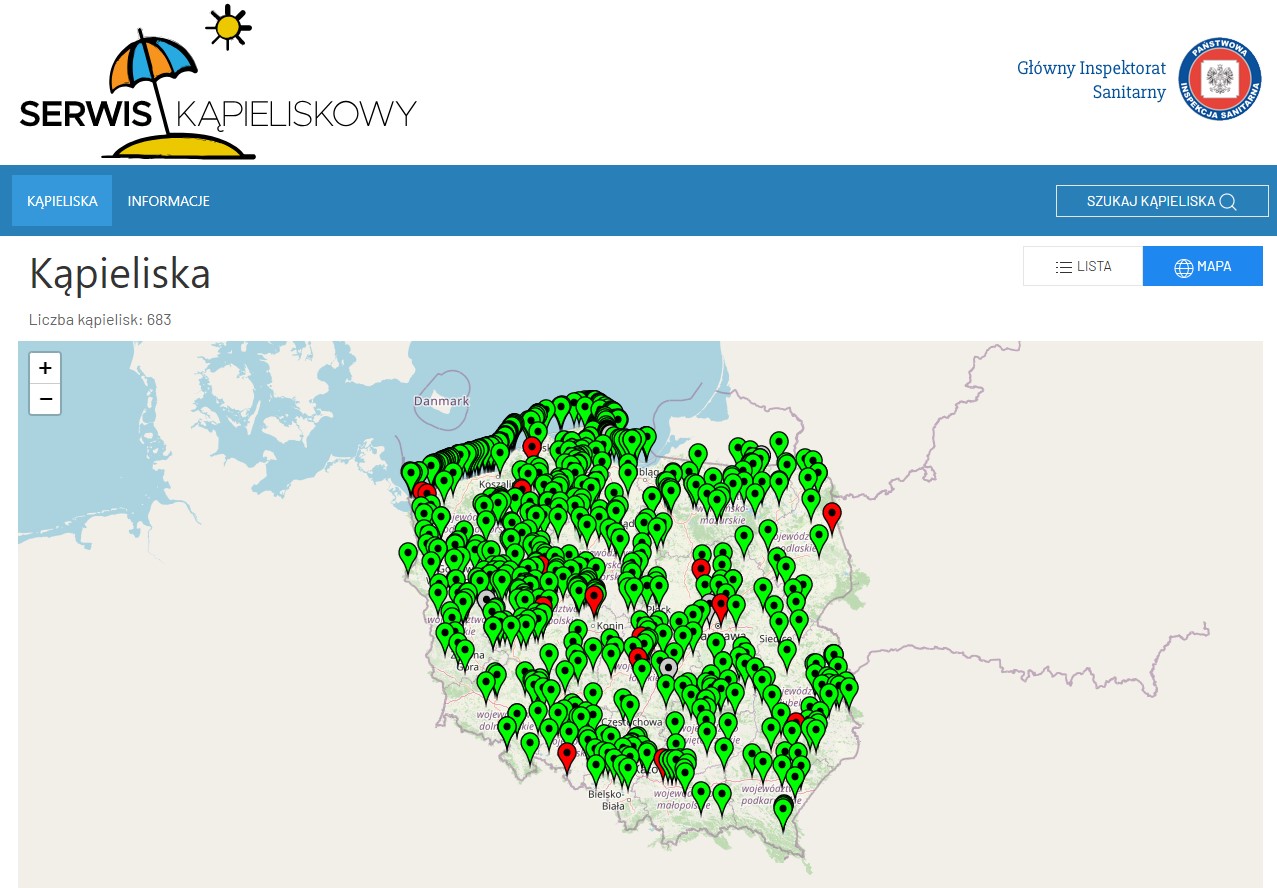Mapa Serwisu Kąpieliskowego