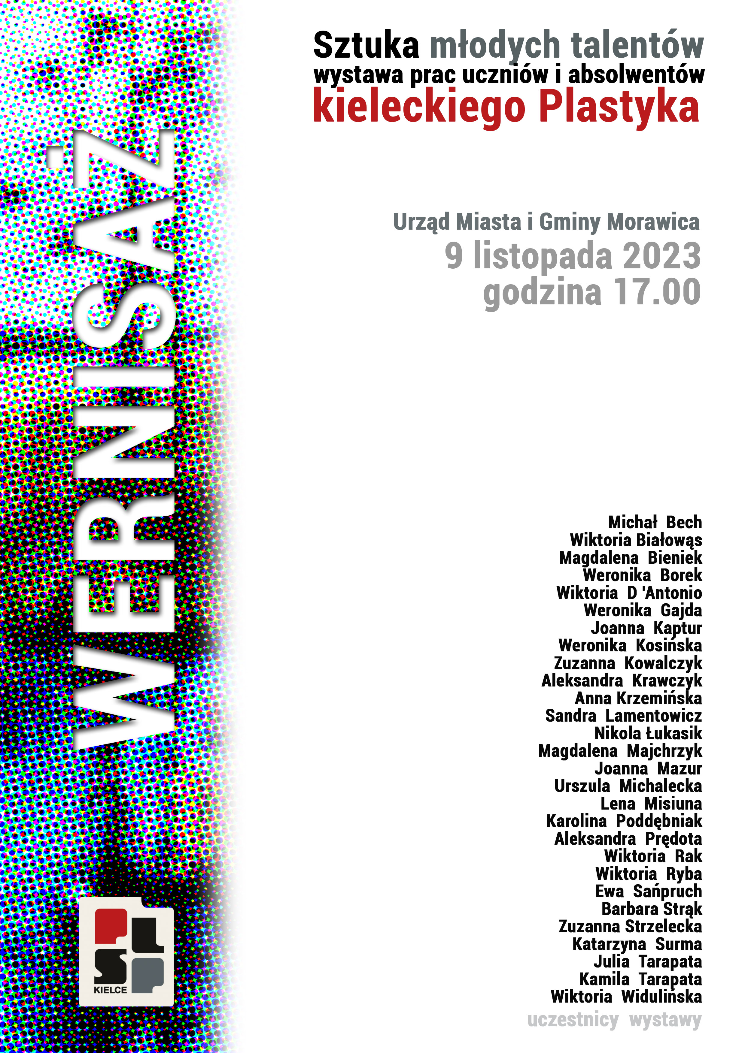 Sztuka młodych talentów – wystawa prac uczniów i absolwentów kieleckiego Plastyka - plakat