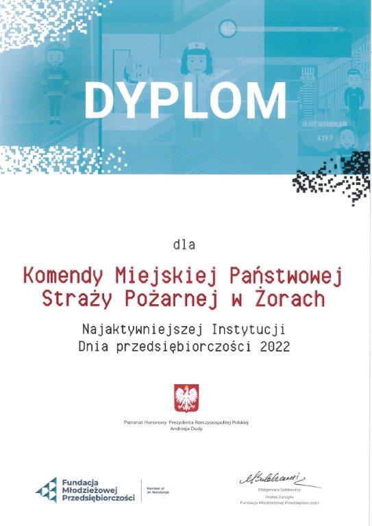 dyplom Najaktywniejsza Instytucja