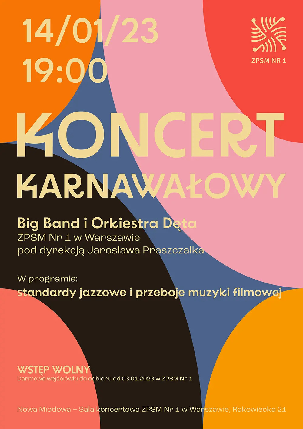 Plakat koncert karnawałowy 2023