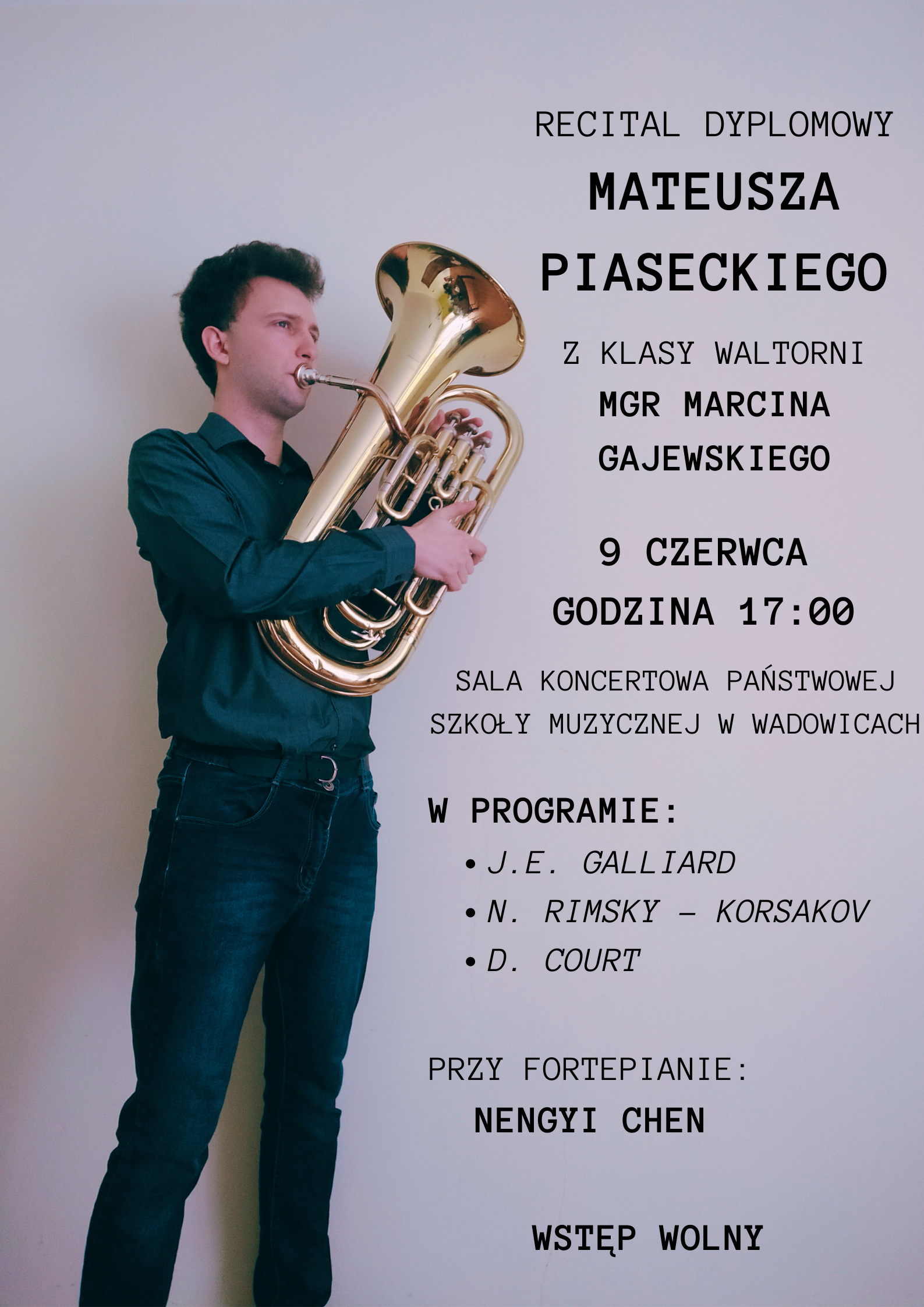Recital Dyplomowy Mateusza Piaseckiego 09.06.2023