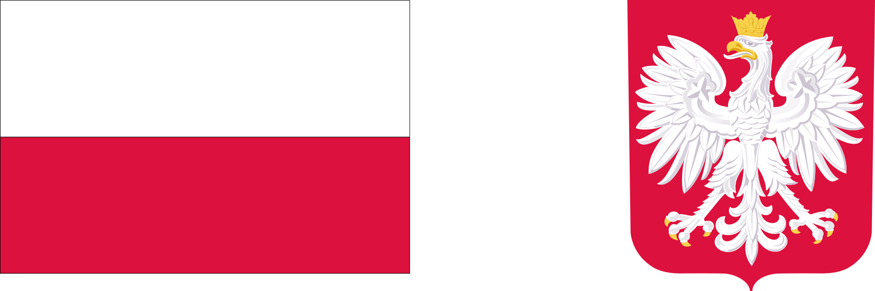 Grafika kolorowa - flaga polska i godło.