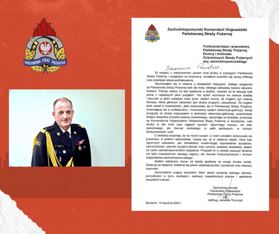 List nadbrygadiera Jarosława Tomczyka