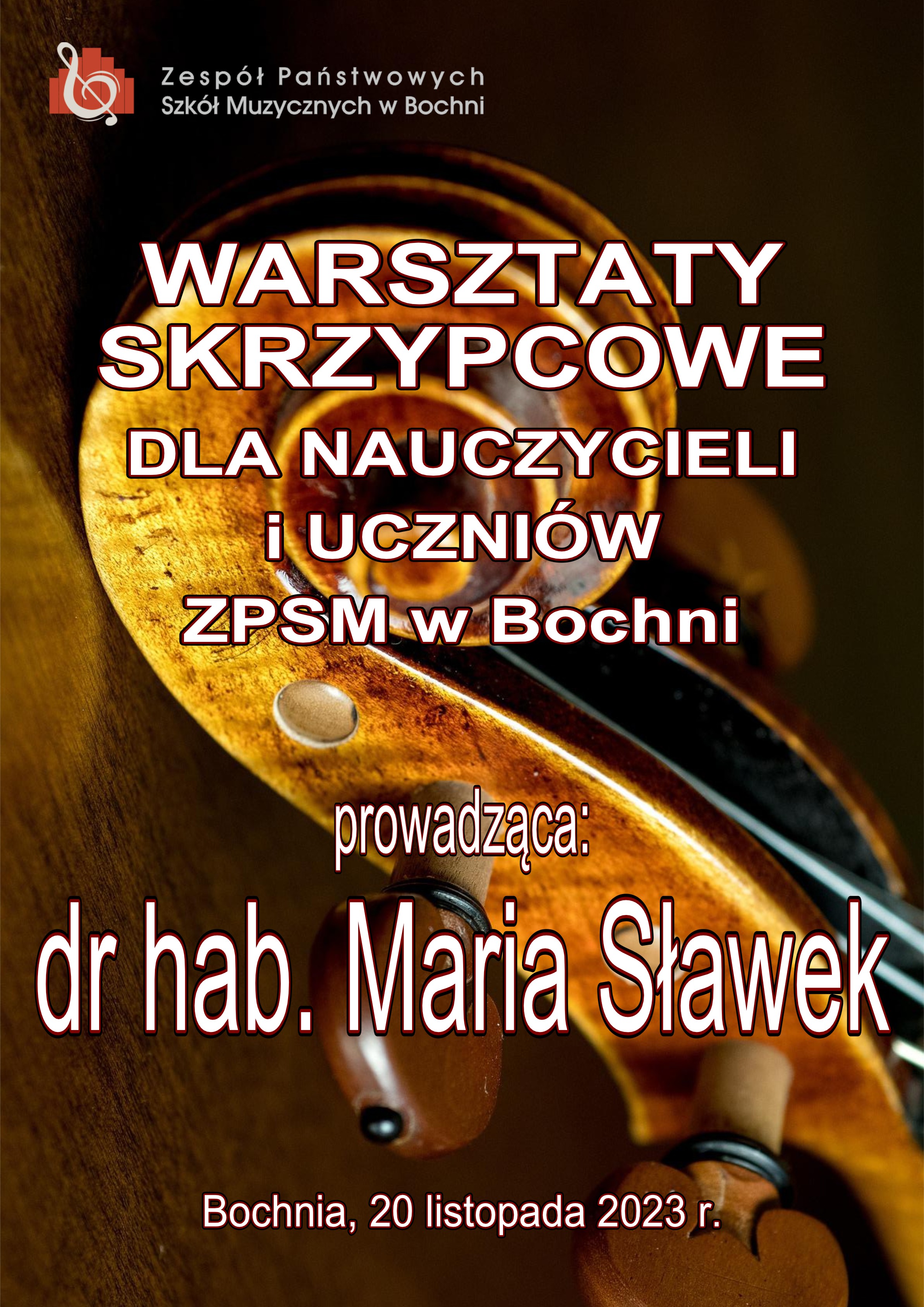 Warsztaty skrzypcowe z panią dr hab. Marią Sławek - 20.11.2023 r.